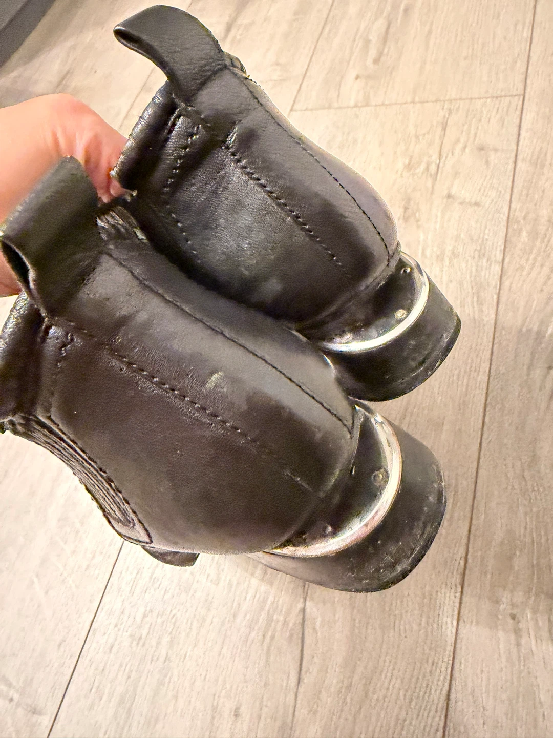 Black Leather Alexander Wang Boots with Silver Heel Detail - photo 2