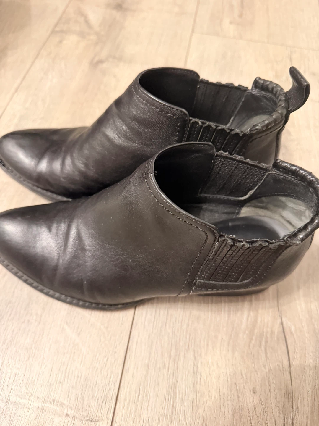 Black Leather Alexander Wang Boots with Silver Heel Detail