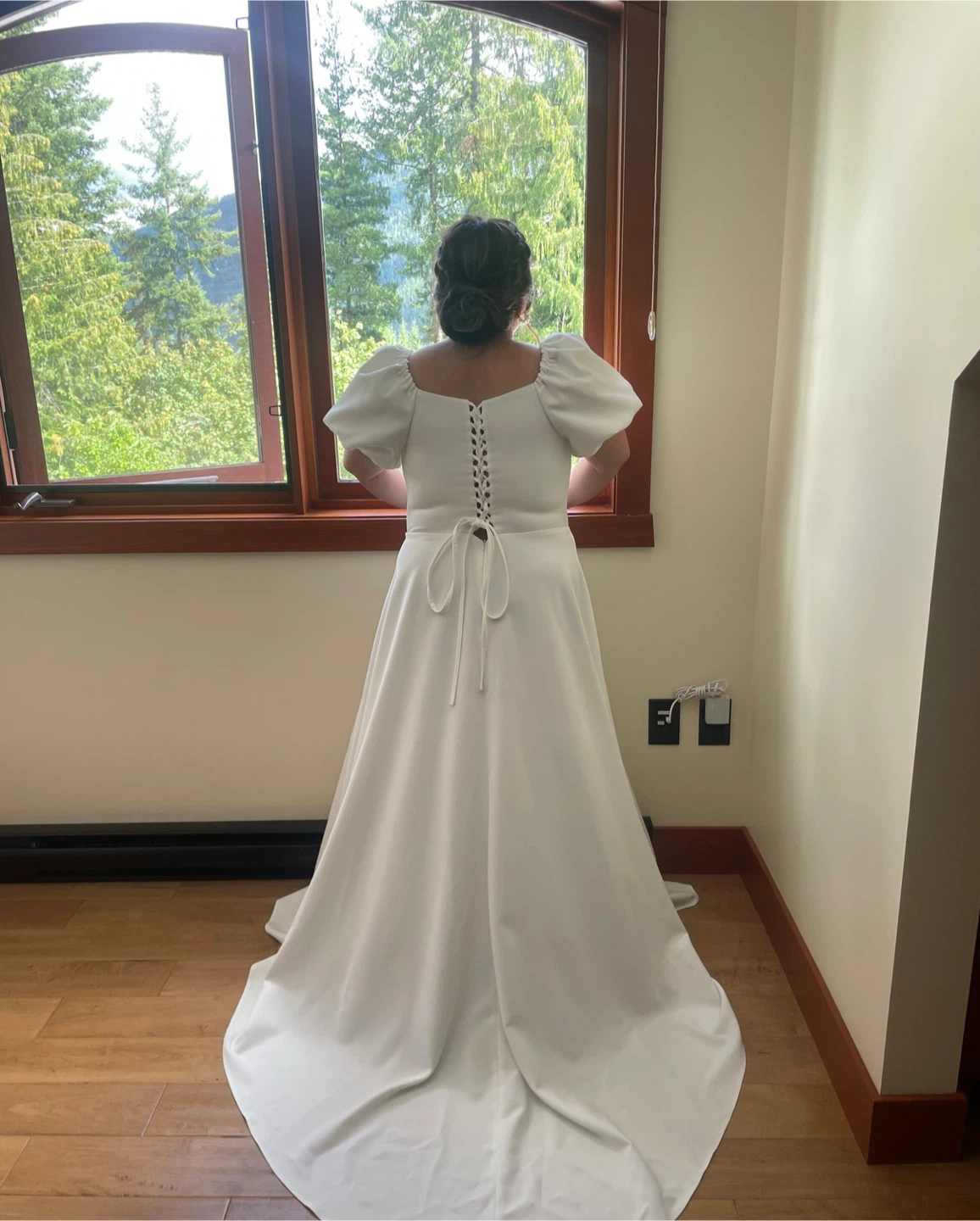 White Wedding Dress with Lace-Up Back