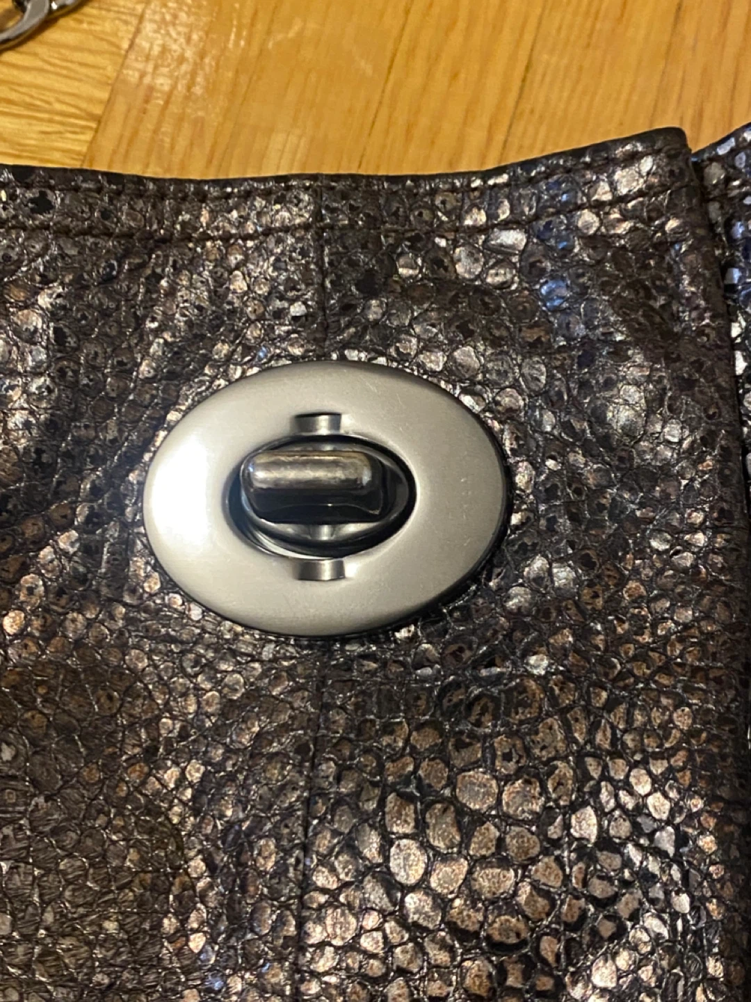 Vintage Coach Metallic Hobo Bag with Chain Straps - photo 2