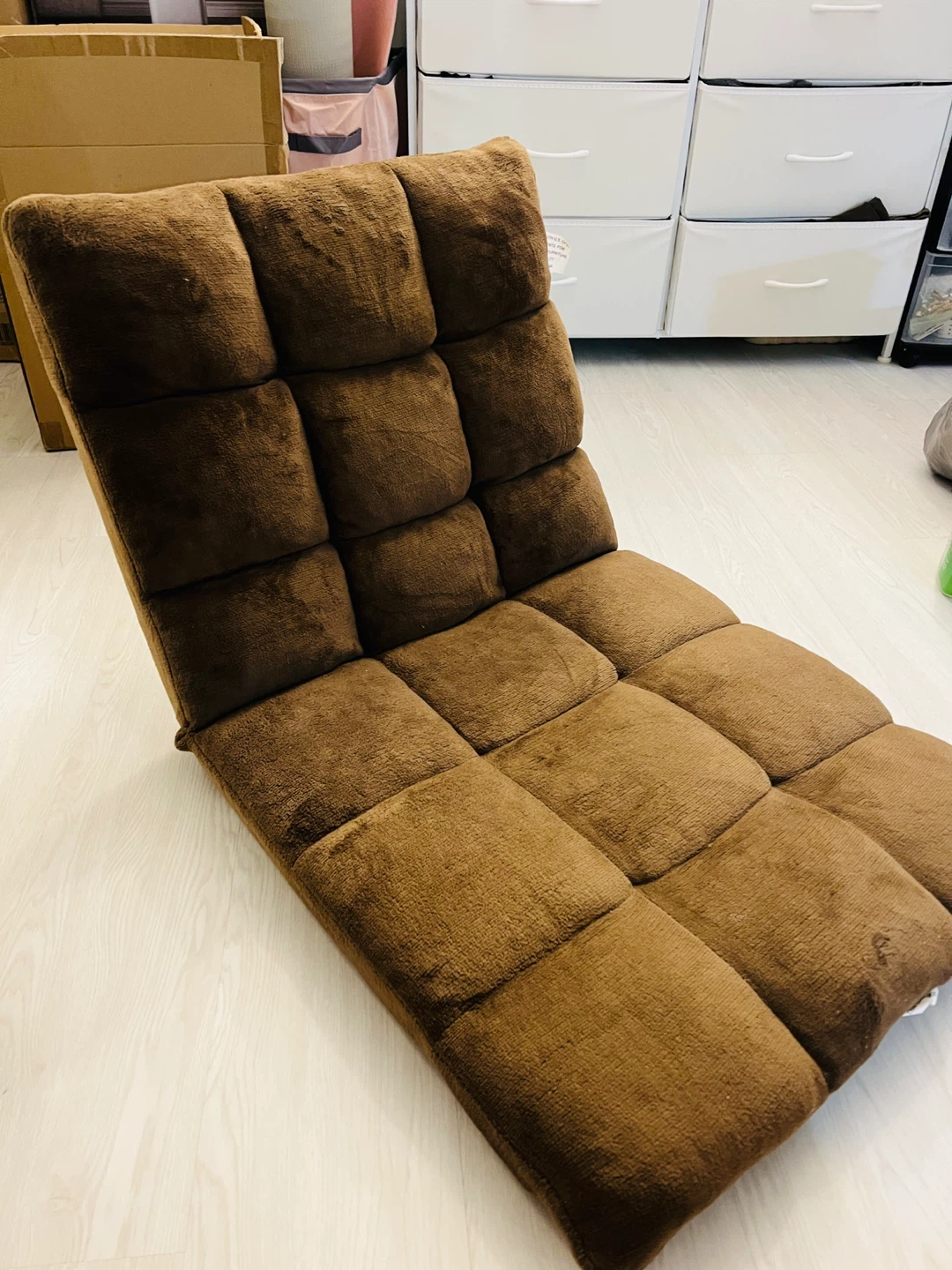 Brown Fluffy Floor Chair