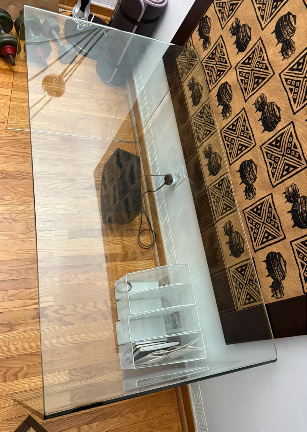 Clear Glass Desk - 1.24m x 73cm x 73cm - photo 2