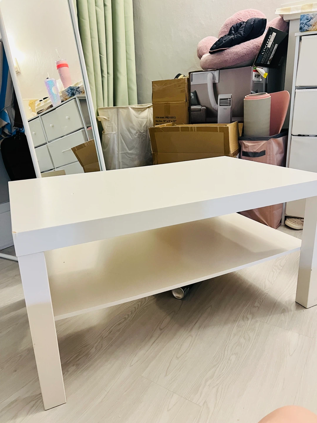 IKEA White Coffee Table with Shelf