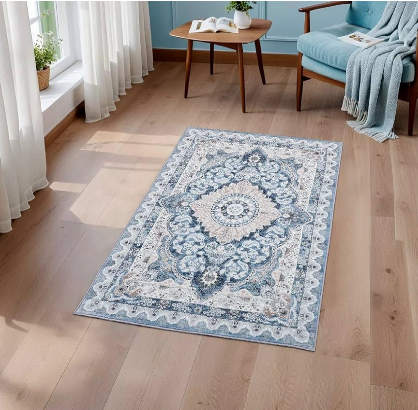 Blue Medallion Area Rug - photo 2