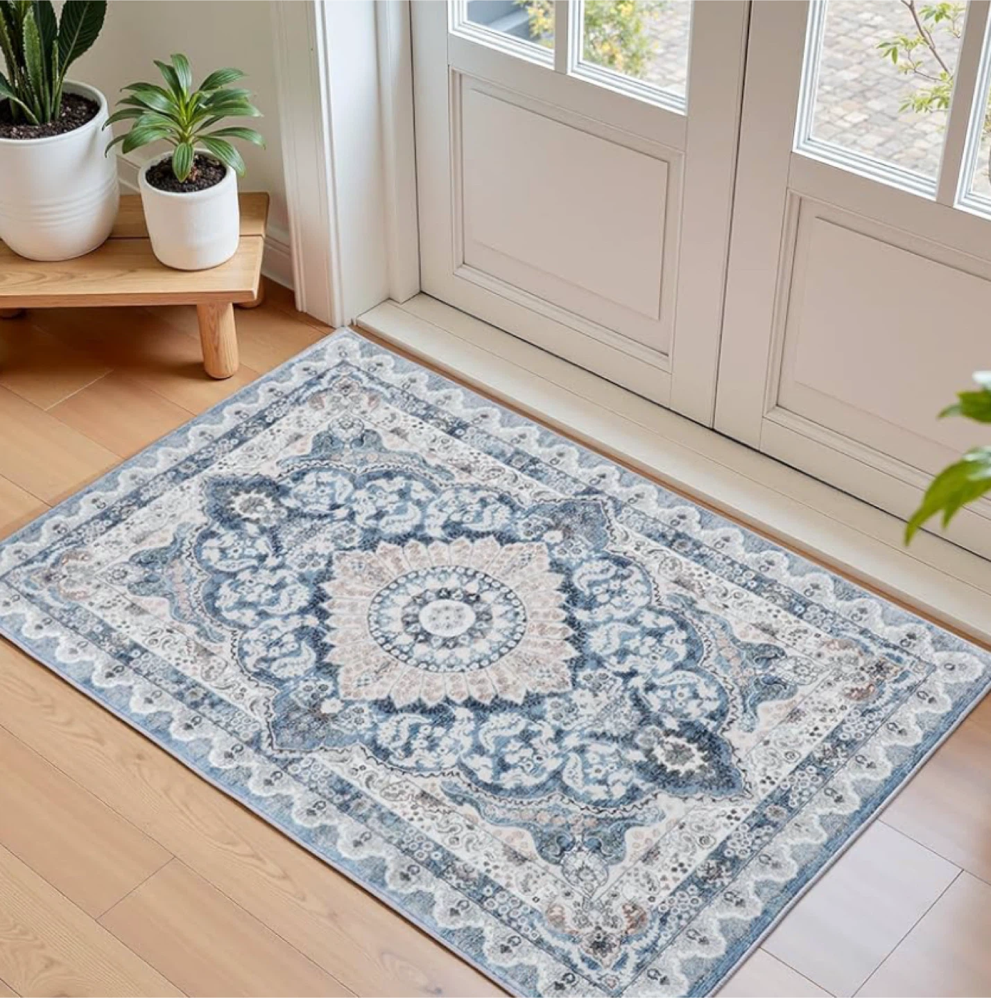 Blue Medallion Area Rug