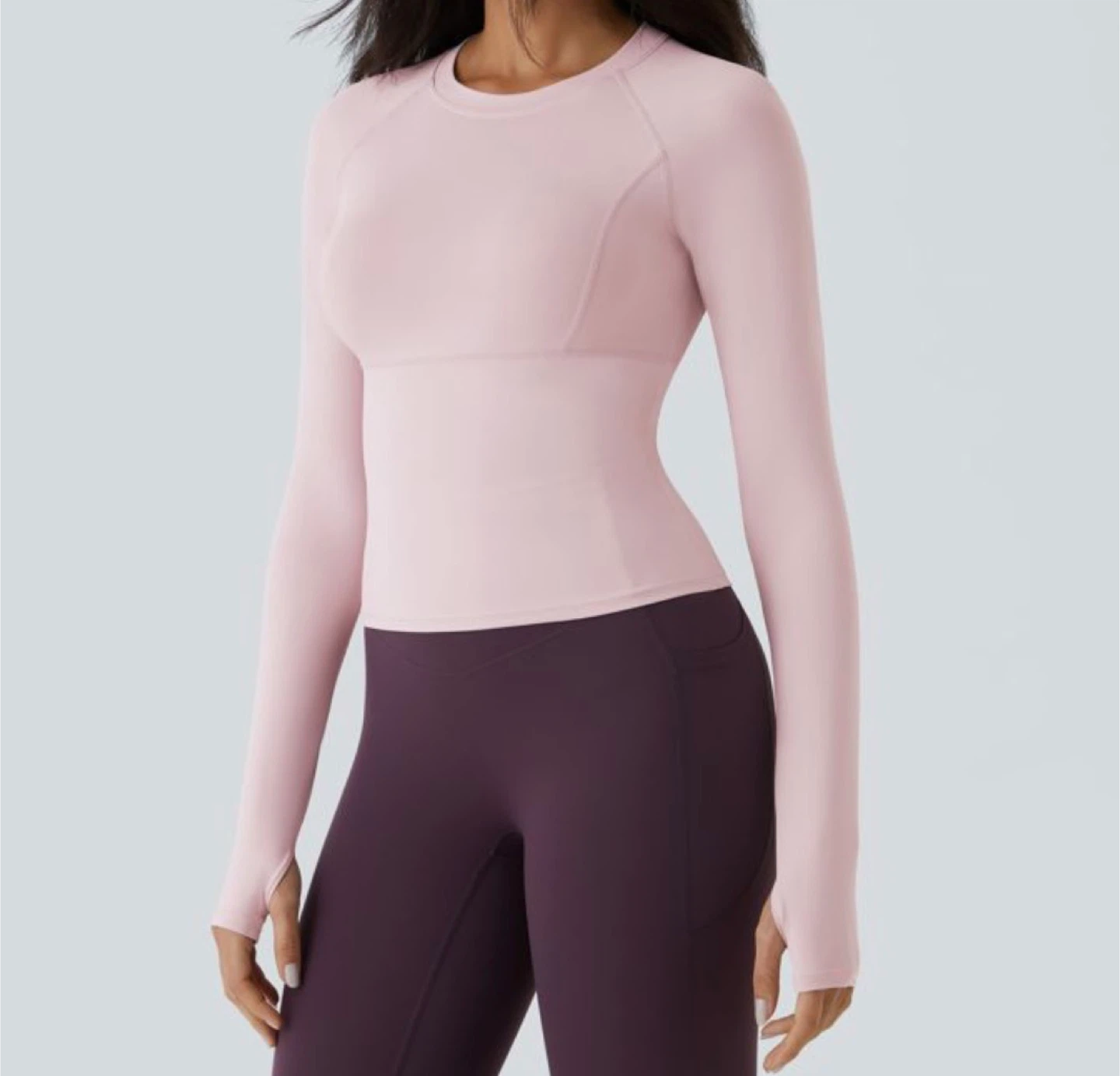 Light Pink Long Sleeve Athletic Top