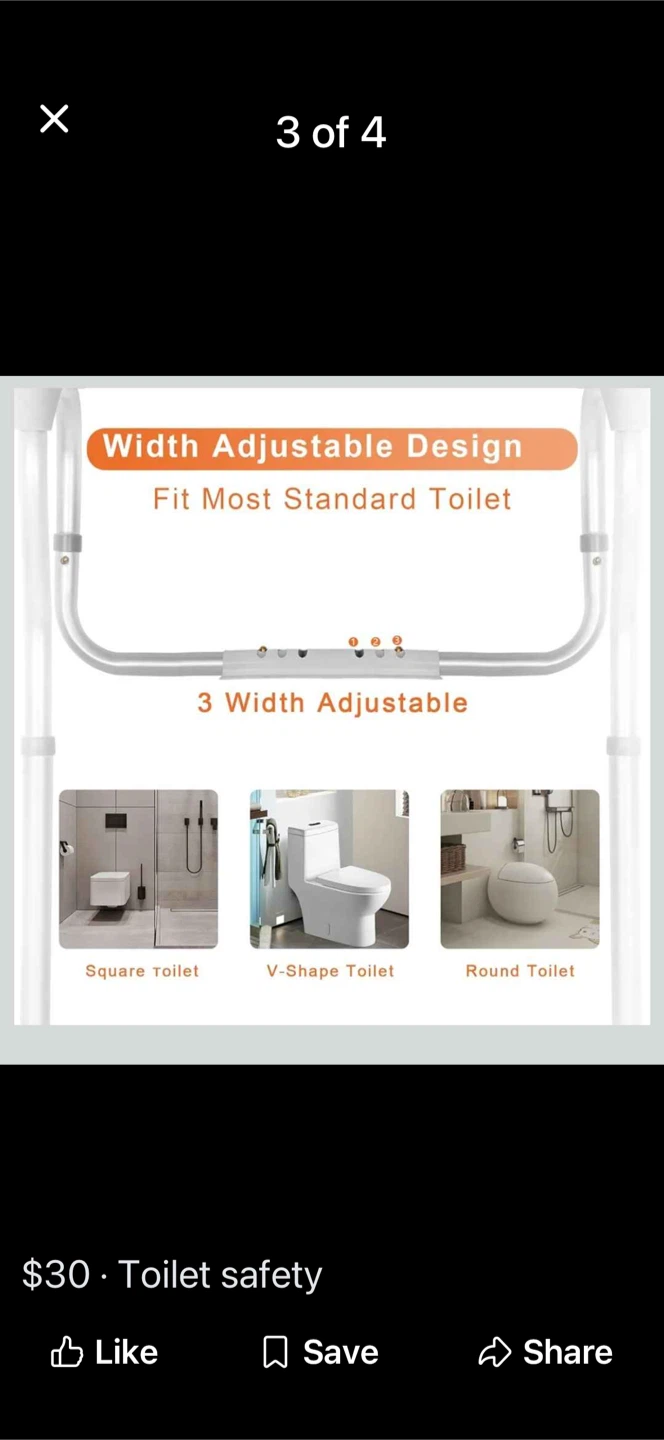 TORIBIO Toilet Safety Frame Grab Bars - photo 5