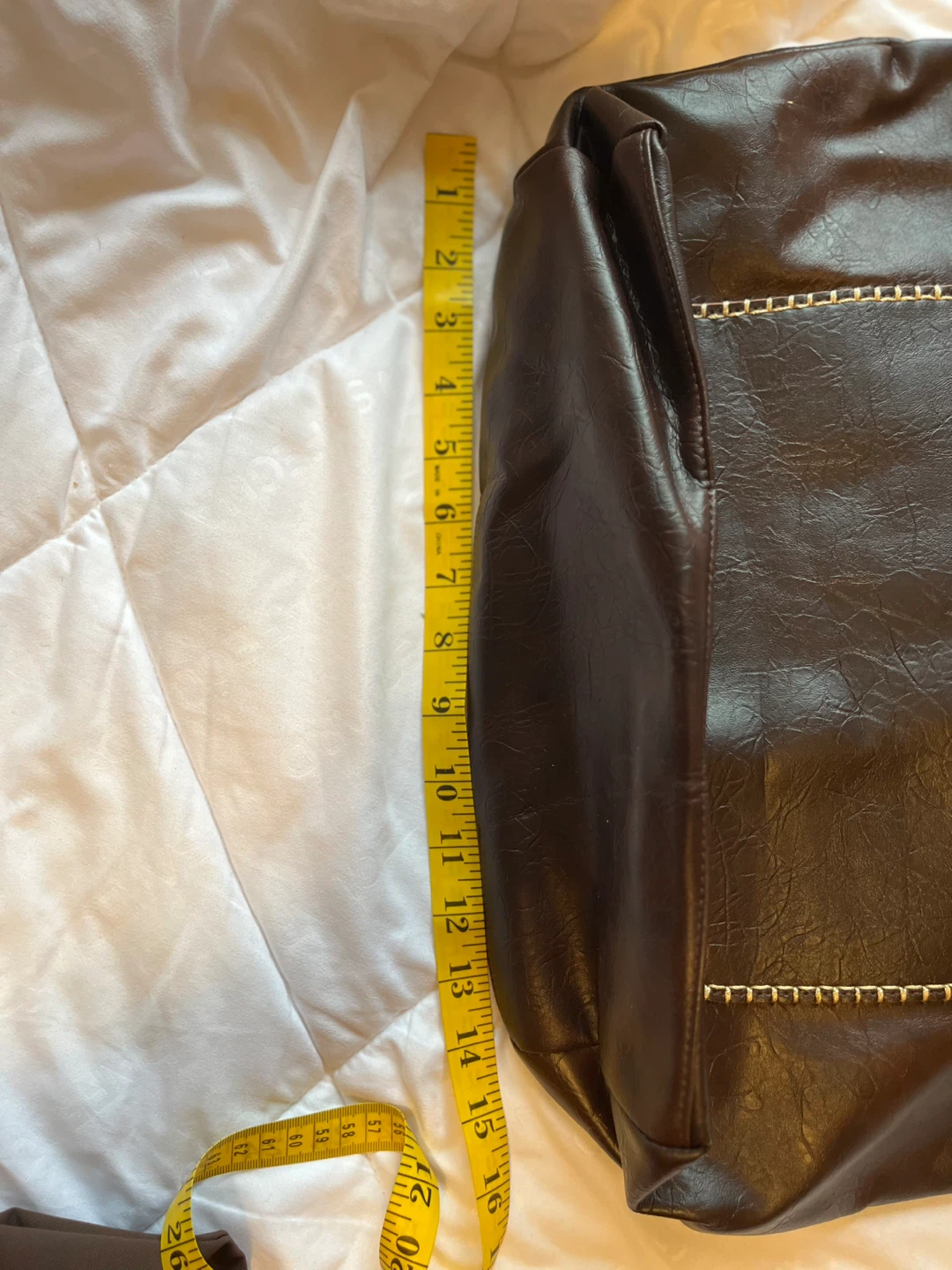 Brand New Brown Faux Leather Tote Bag with Tassel Accent - photo 4