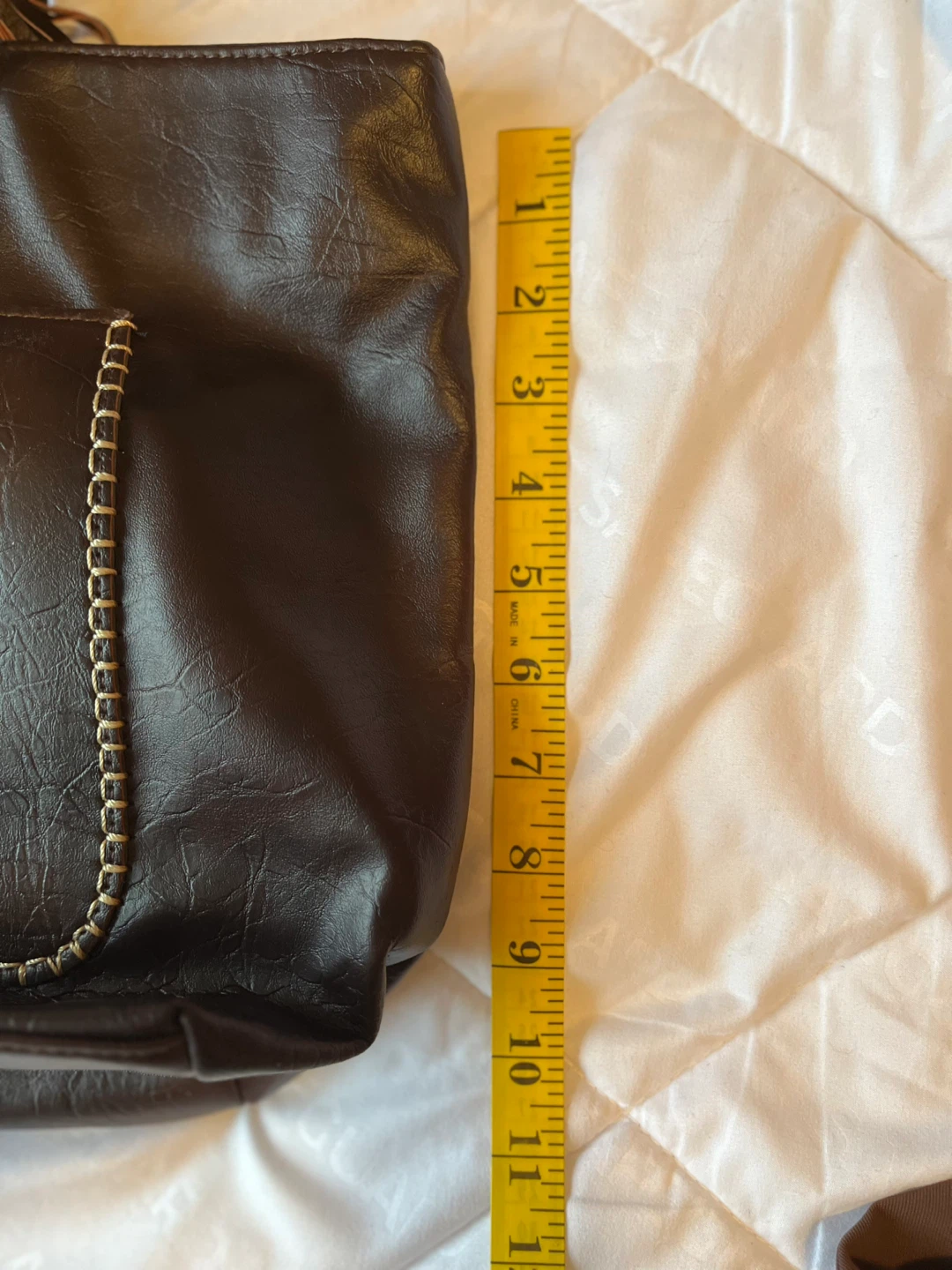 Brand New Brown Faux Leather Tote Bag with Tassel Accent - photo 3