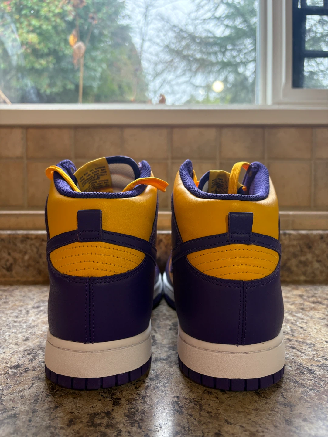 Nike Dunk High Purple Yellow Sneakers - photo 2