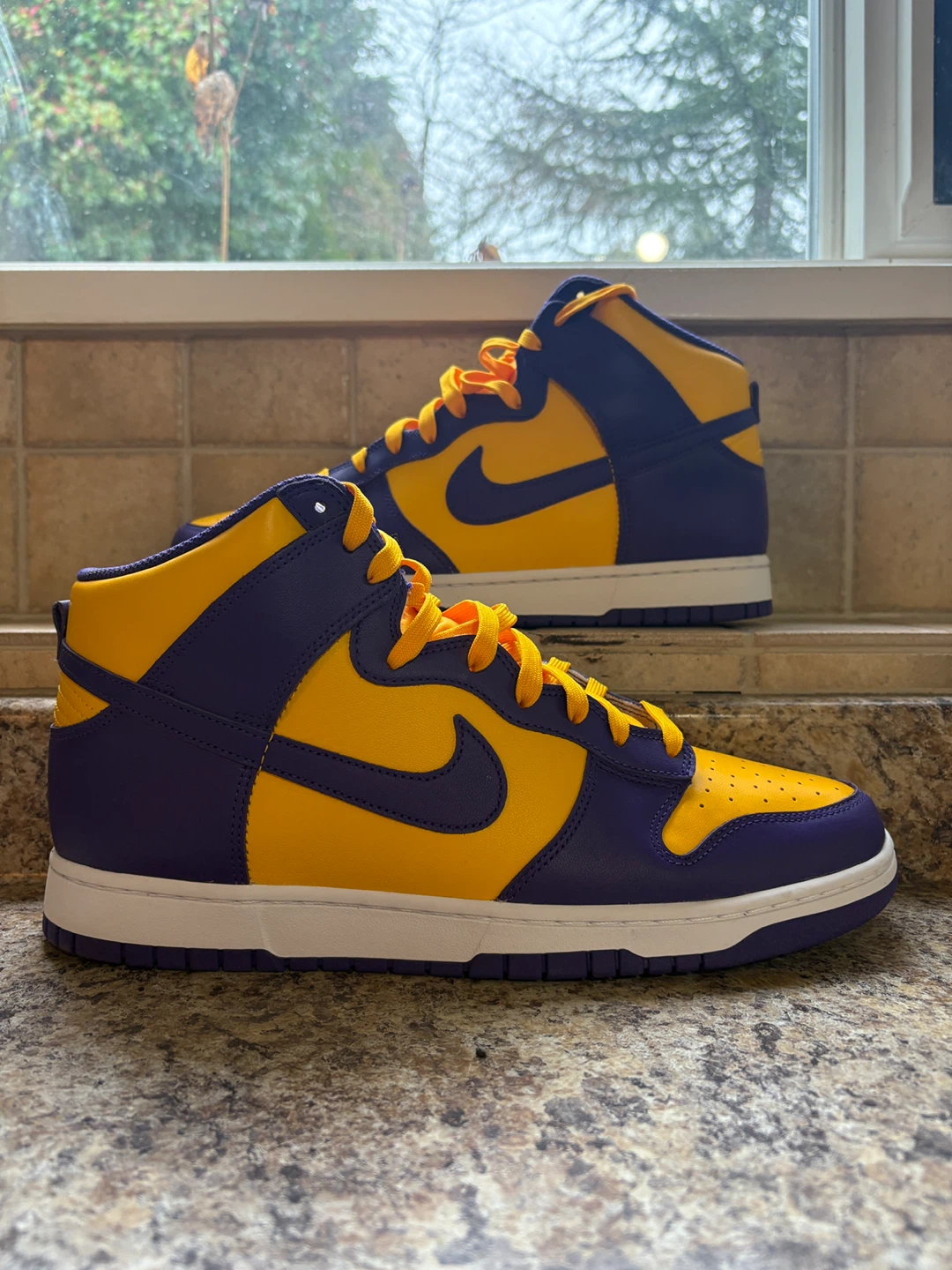 Nike Dunk High Purple Yellow Sneakers
