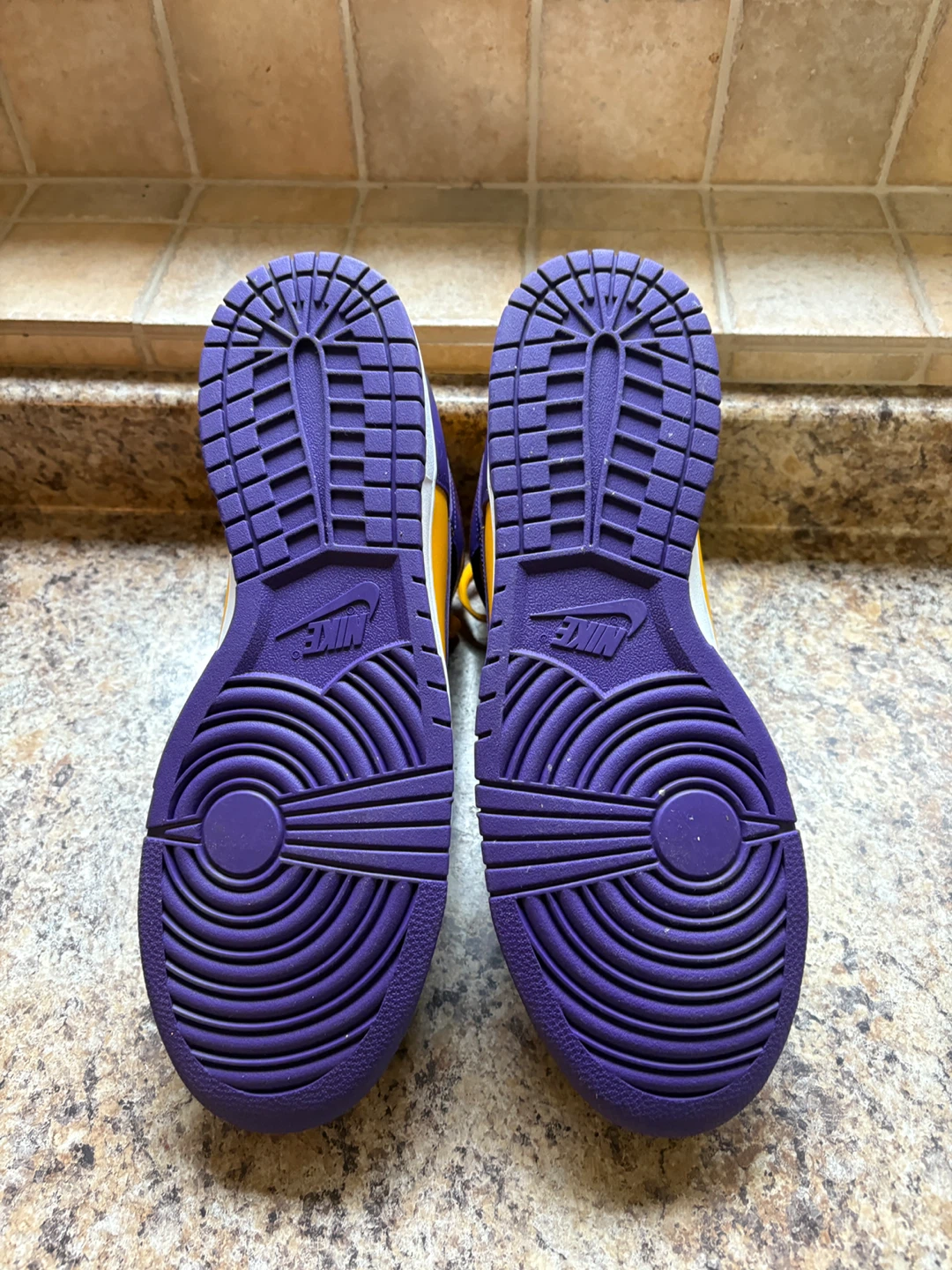 Nike Dunk High Purple Yellow Sneakers - photo 5