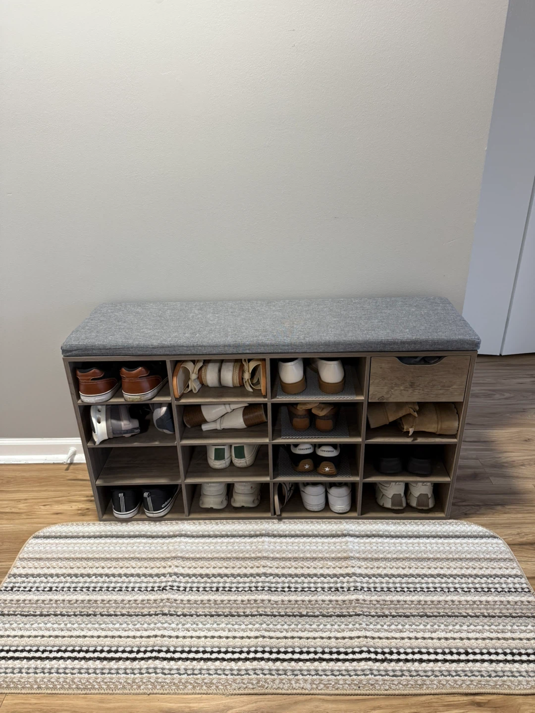15 Pair Shoe Rack Organizer Bench with drawer