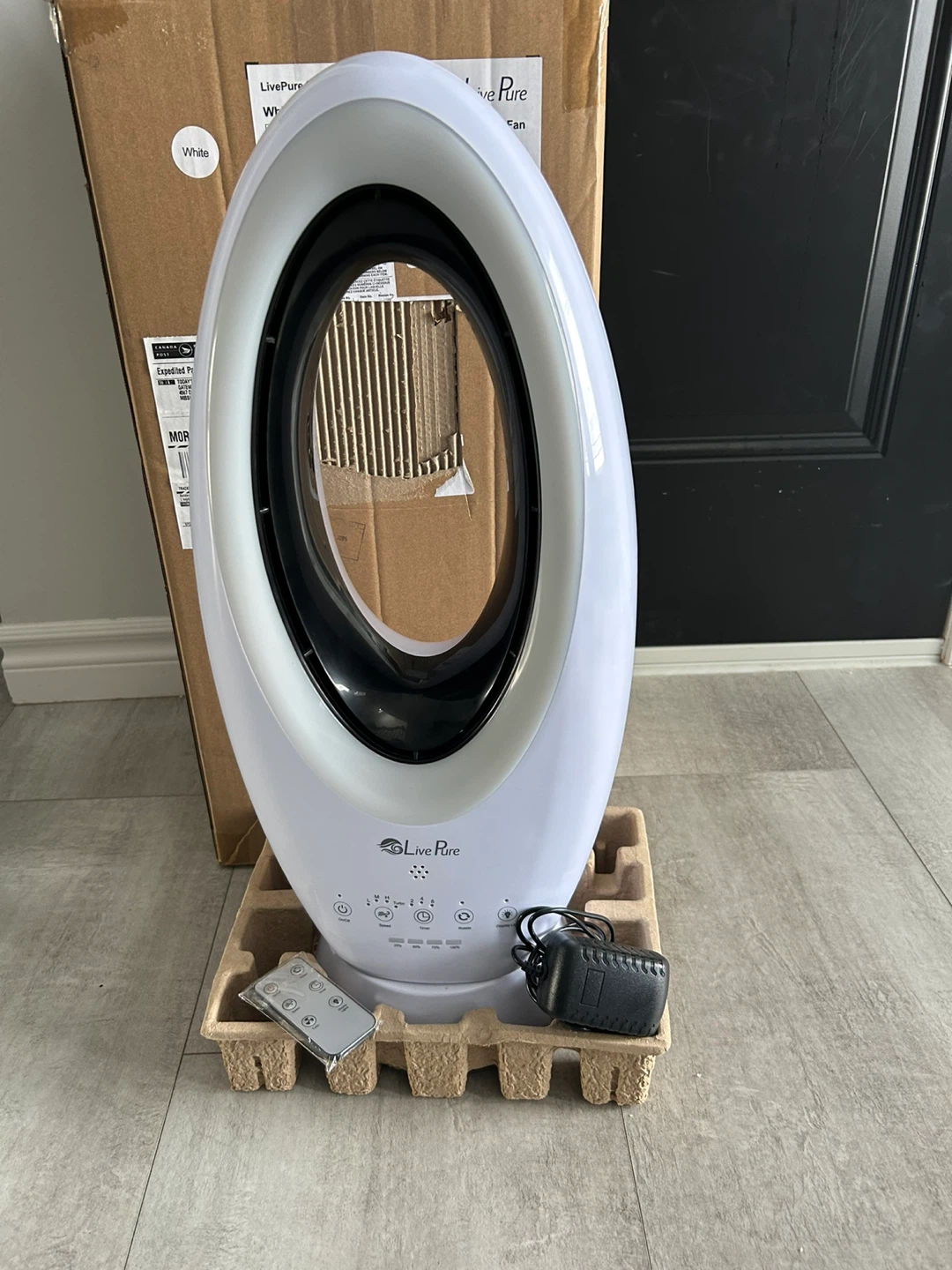 LivePure White Tower Fan with Remote