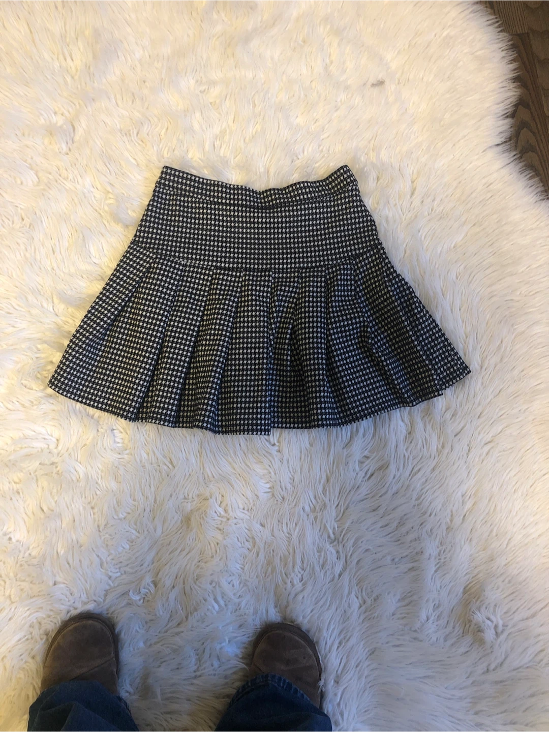 Primark Pleated Houndstooth Skirt - Size 11-12 yrs