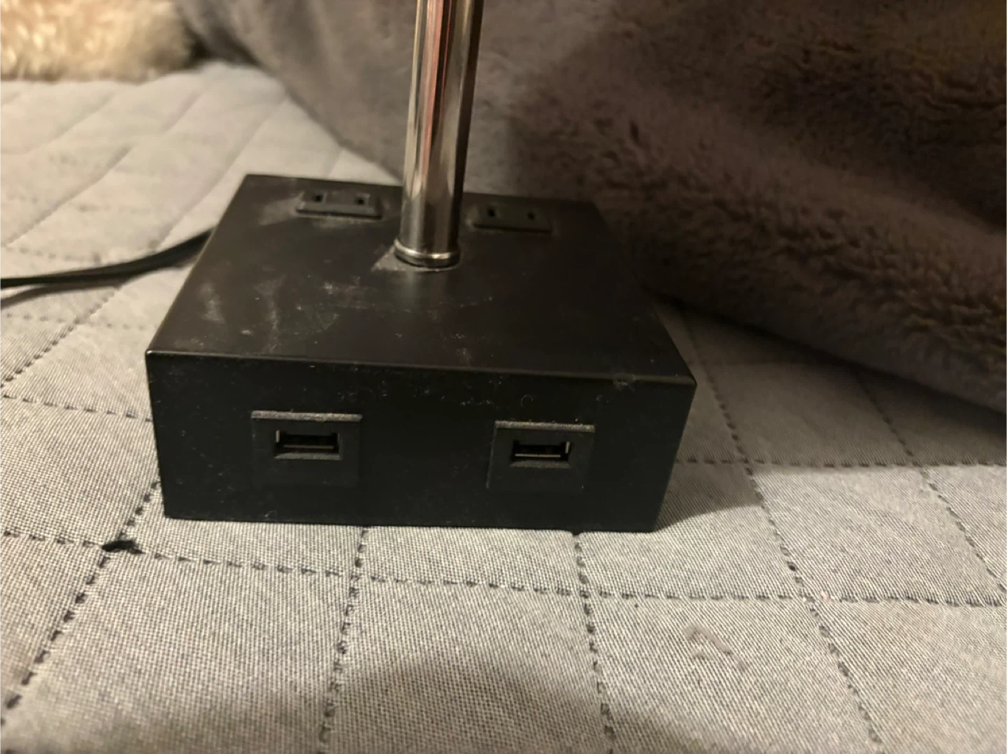 Small Table Lamp with USB Ports and Outlets