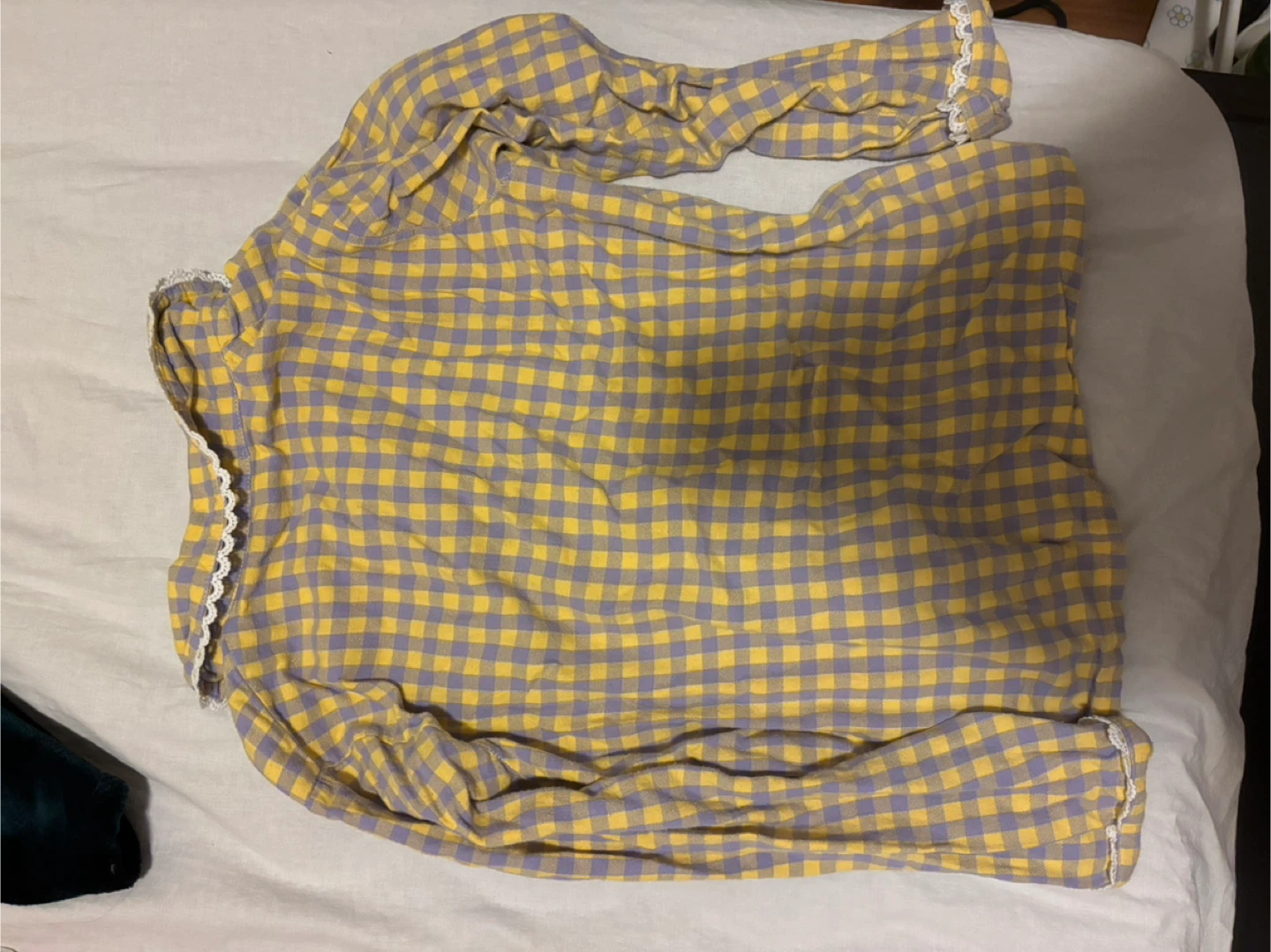 Yellow and Purple Gingham Pajama Set - photo 4