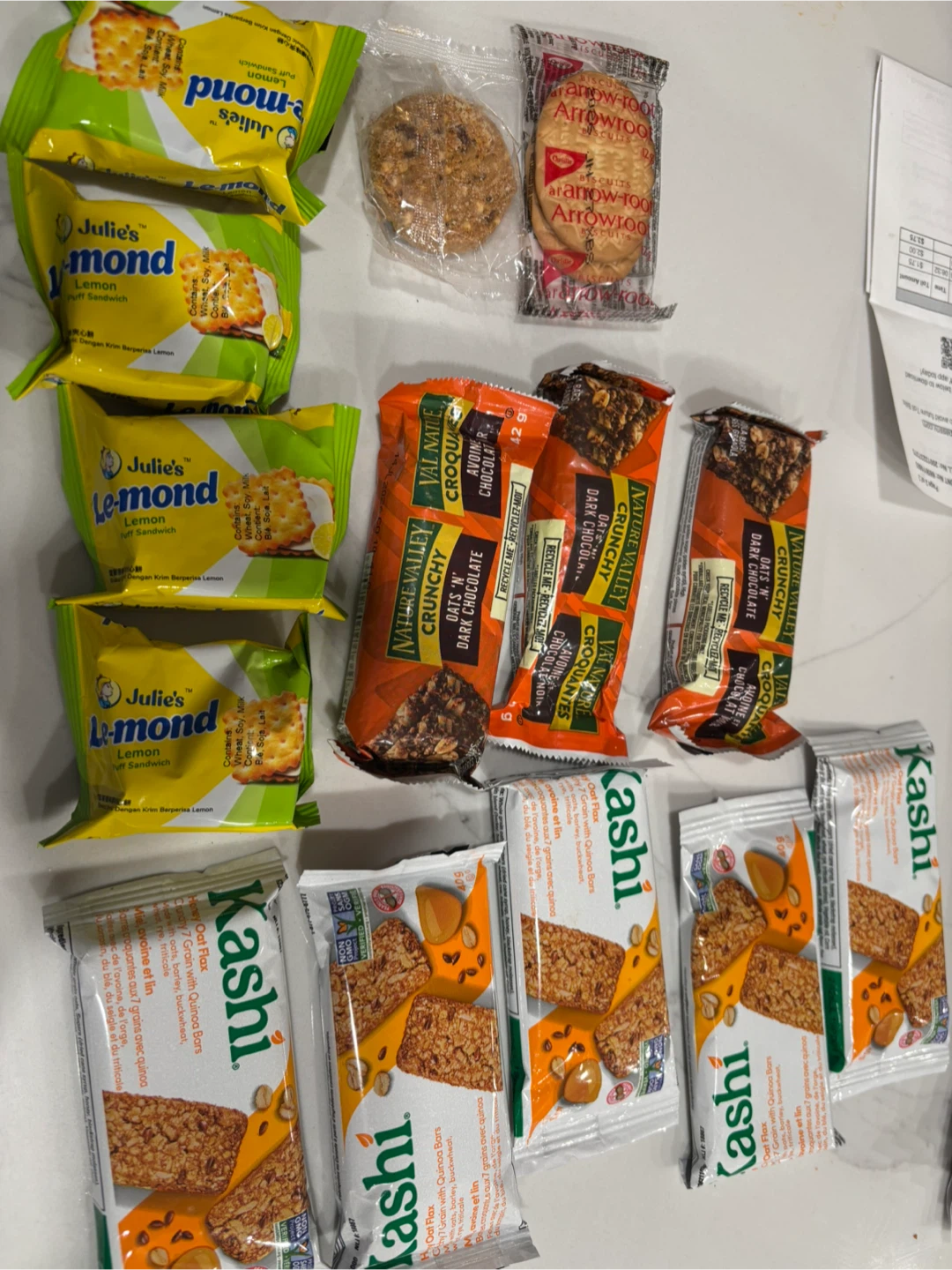 Assorted Snack Bars and Cookies