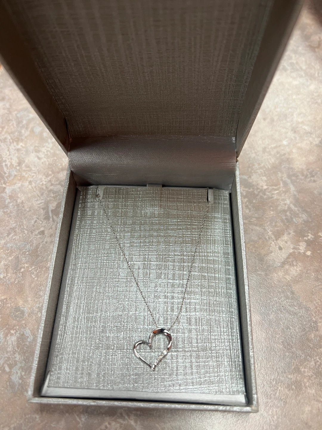 Mom Heart Necklace with Crystals