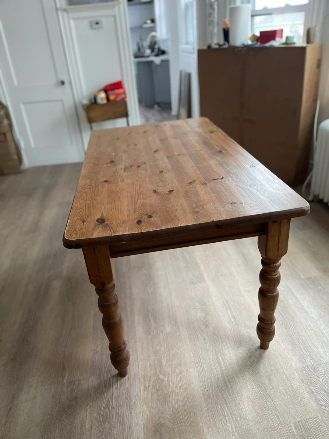 Wooden Dining Table with Turned Legs