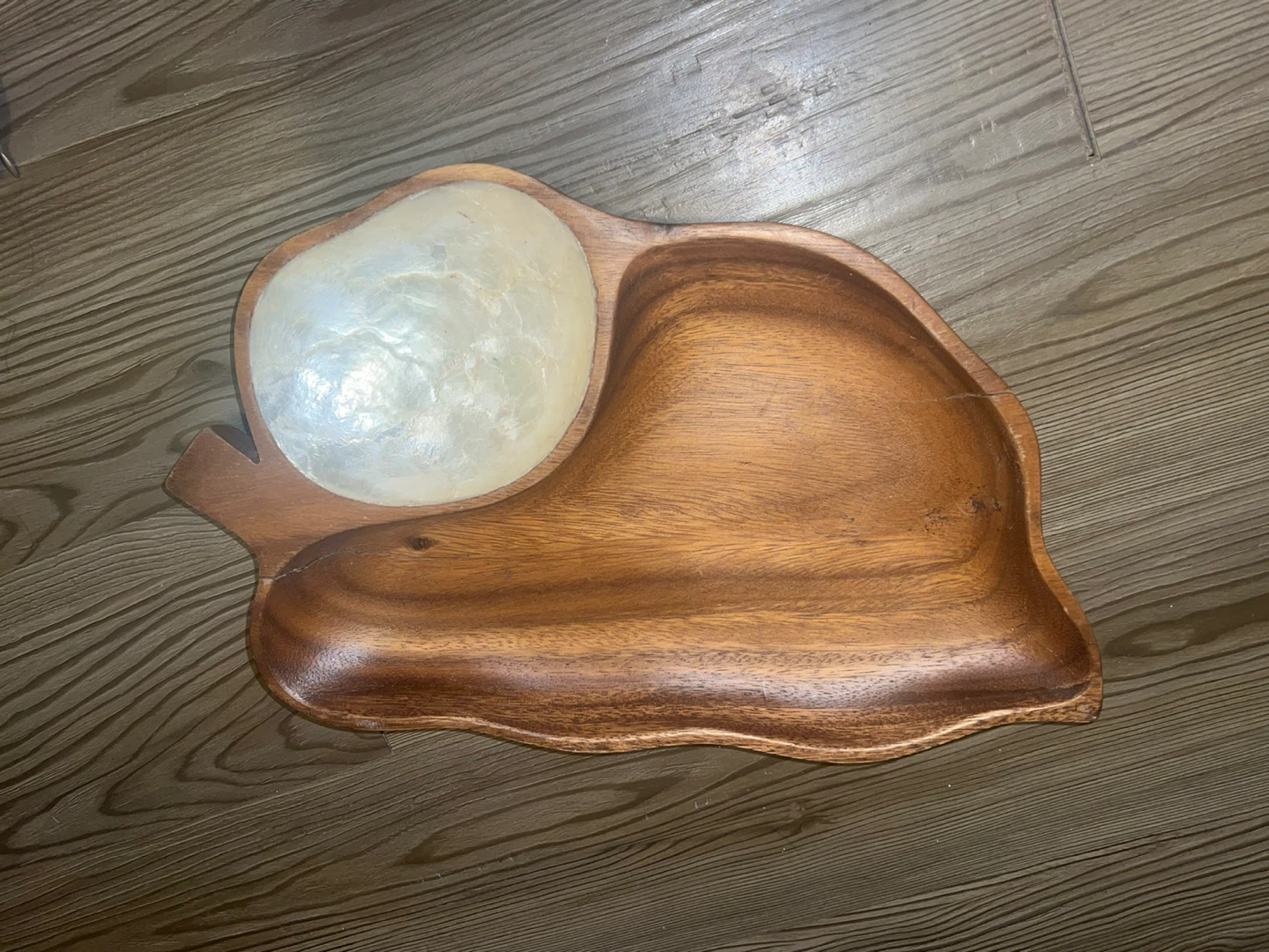 Wooden Serving Platter with Mother of Pearl Insert