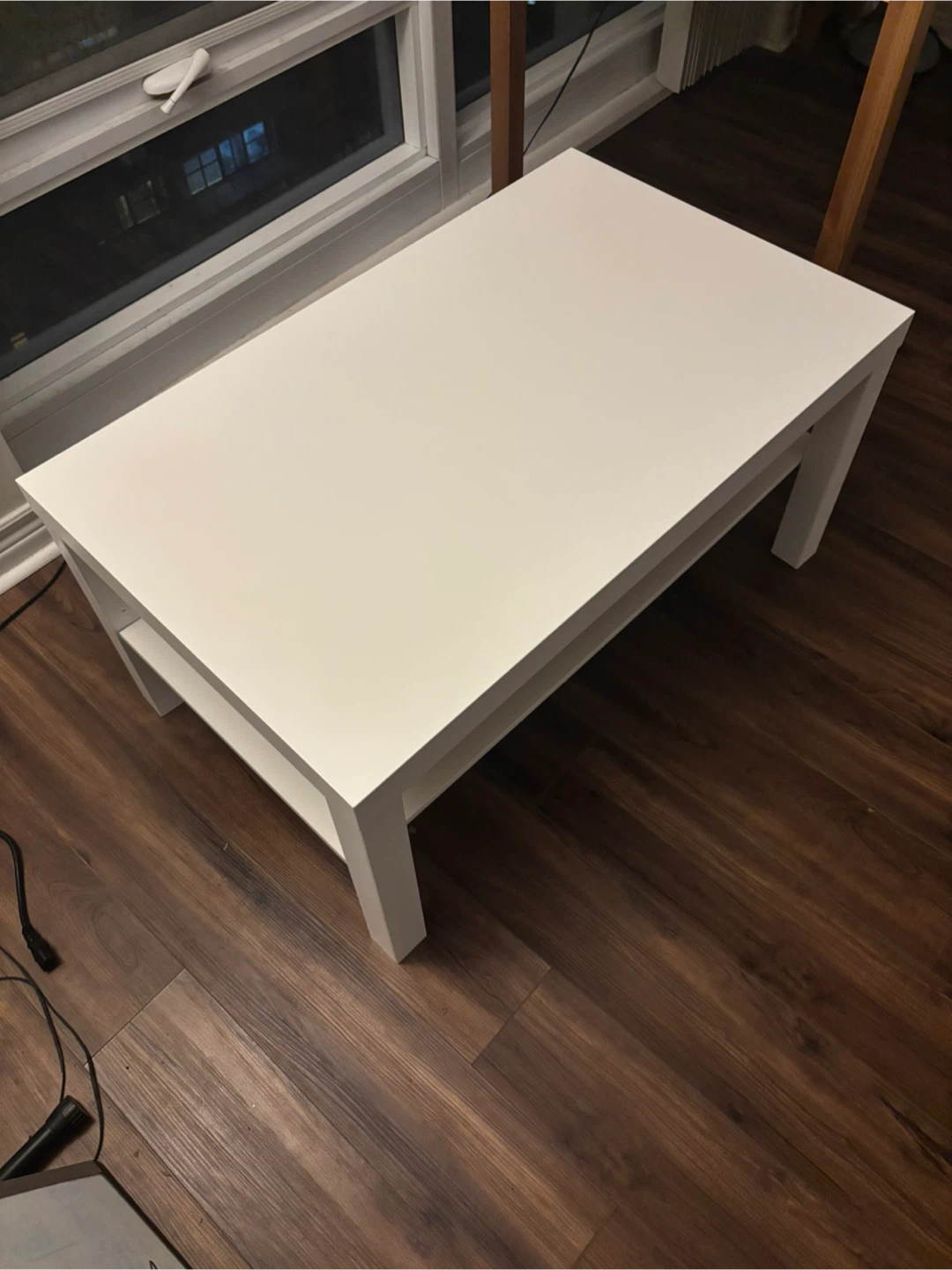 White Coffee Table with Shelf - photo 2