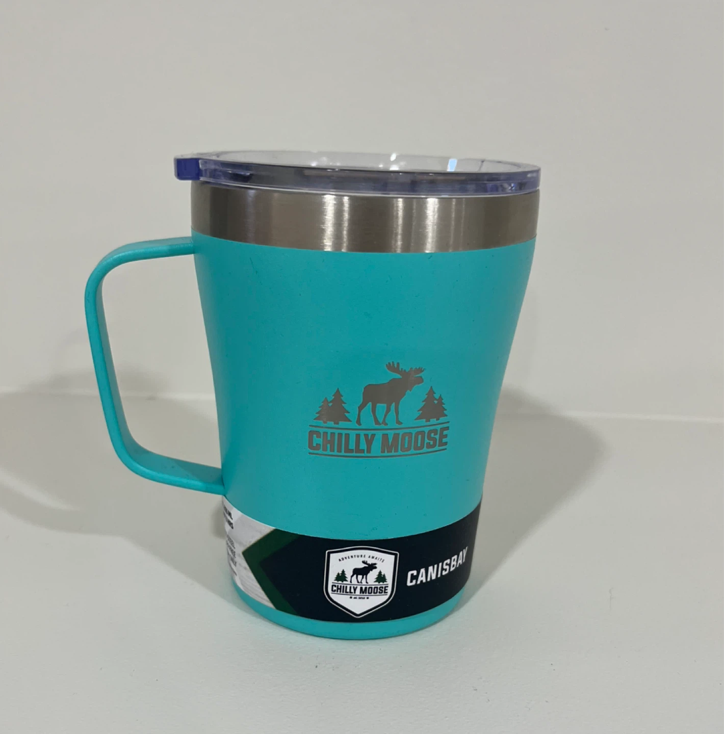 Chilly Moose Turquoise Insulated Mug 12 oz