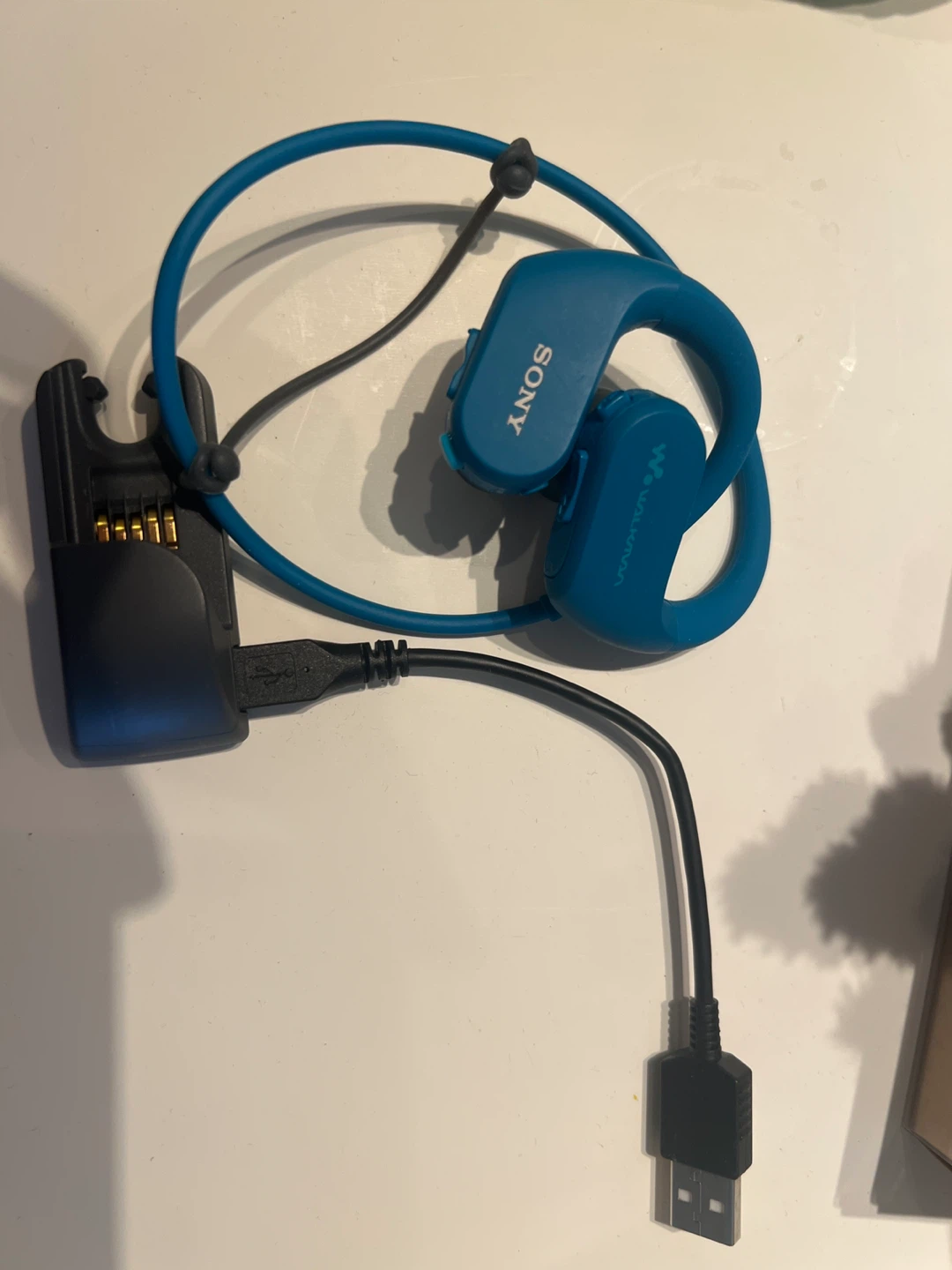 Sony Walkman Blue Waterproof Sport Headphones with Charger