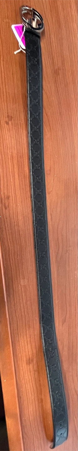 Gucci Black GG Monogram Leather Belt 105-42 - photo 3