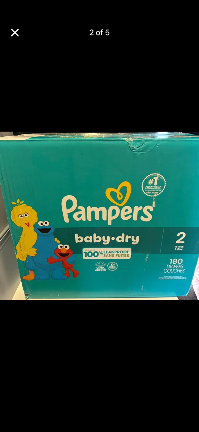 Pampers Baby-Dry Diapers Size 2, 180 Count