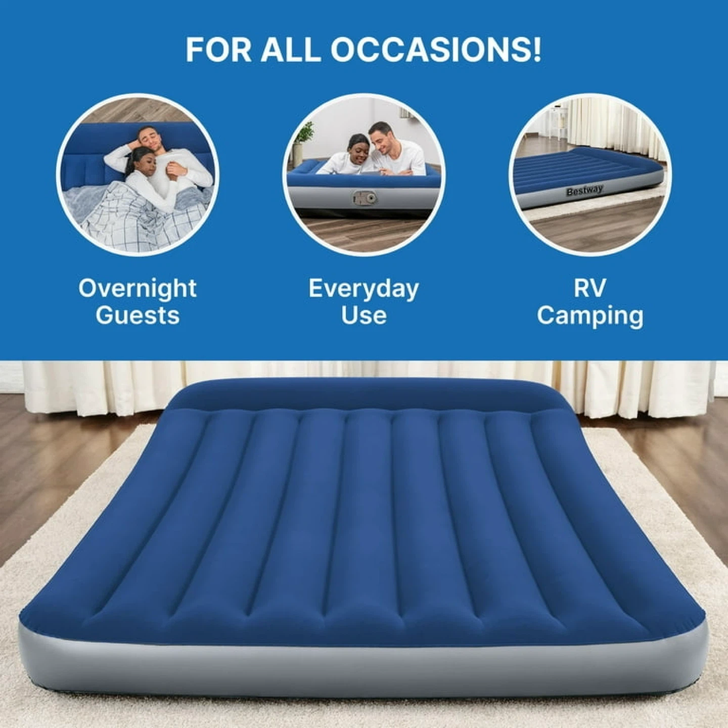 Bestway Queen Size Air Mattress with Built-in Pillow - photo 4
