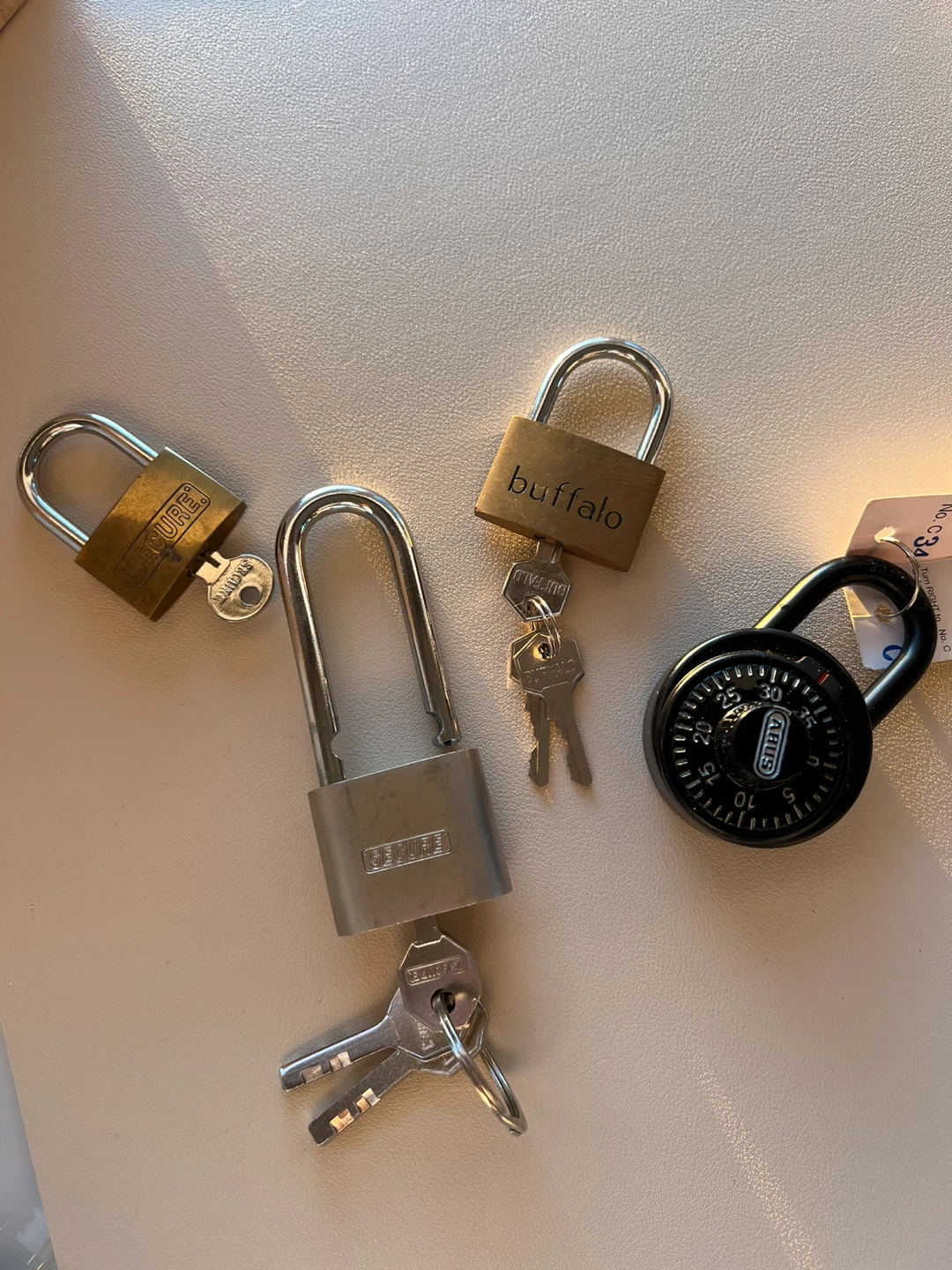 Padlocks - 4 (1 Keyed, 2 Small Keyed, 1 Combination)