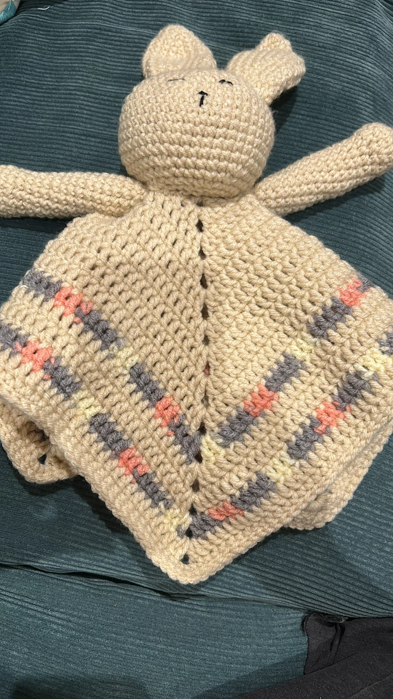 Handmade Crochet Bunny Security Blanket - photo 2