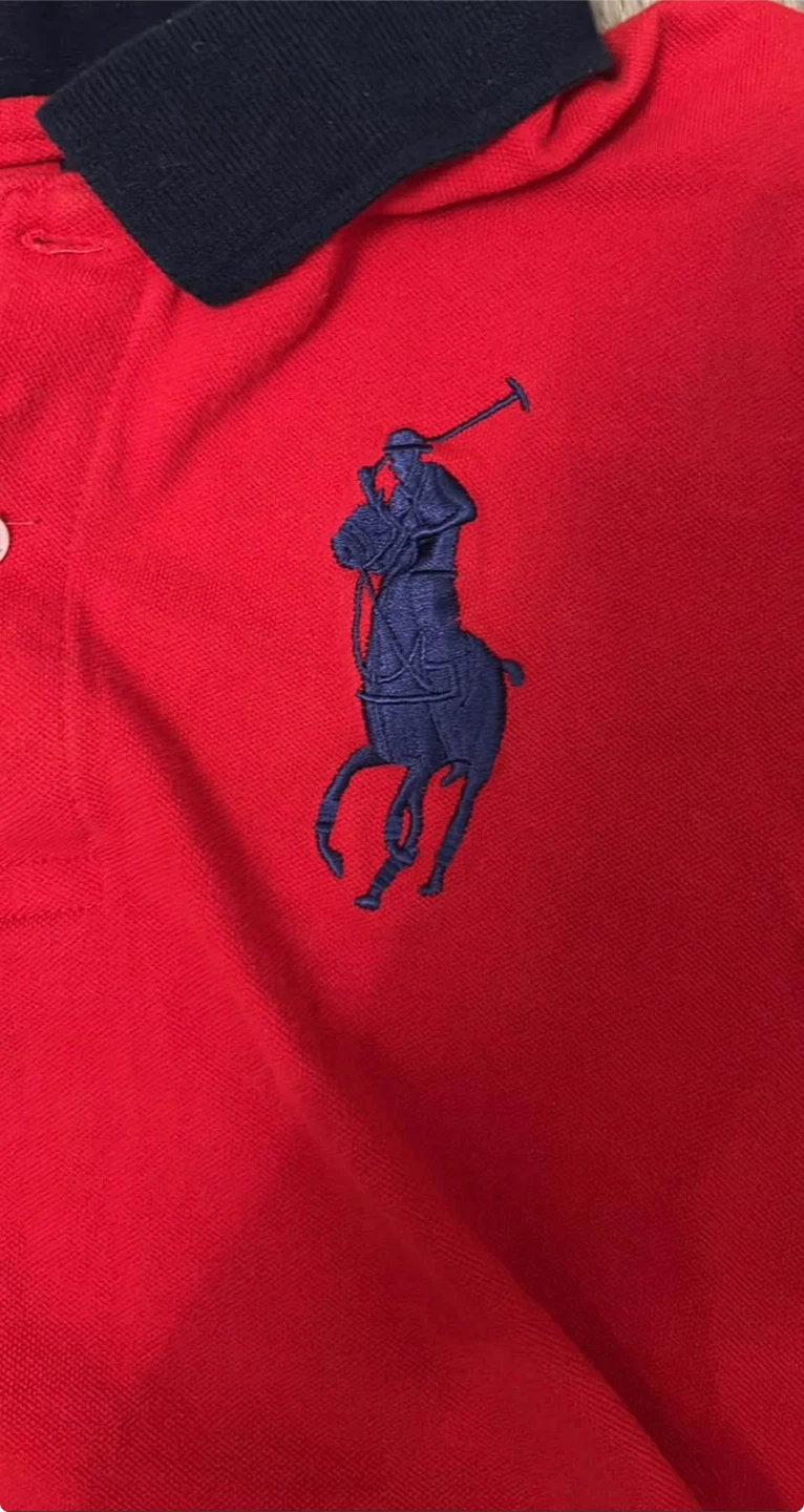 Vintage Ralph Lauren Polo Shirt - Red/Navy - photo 2
