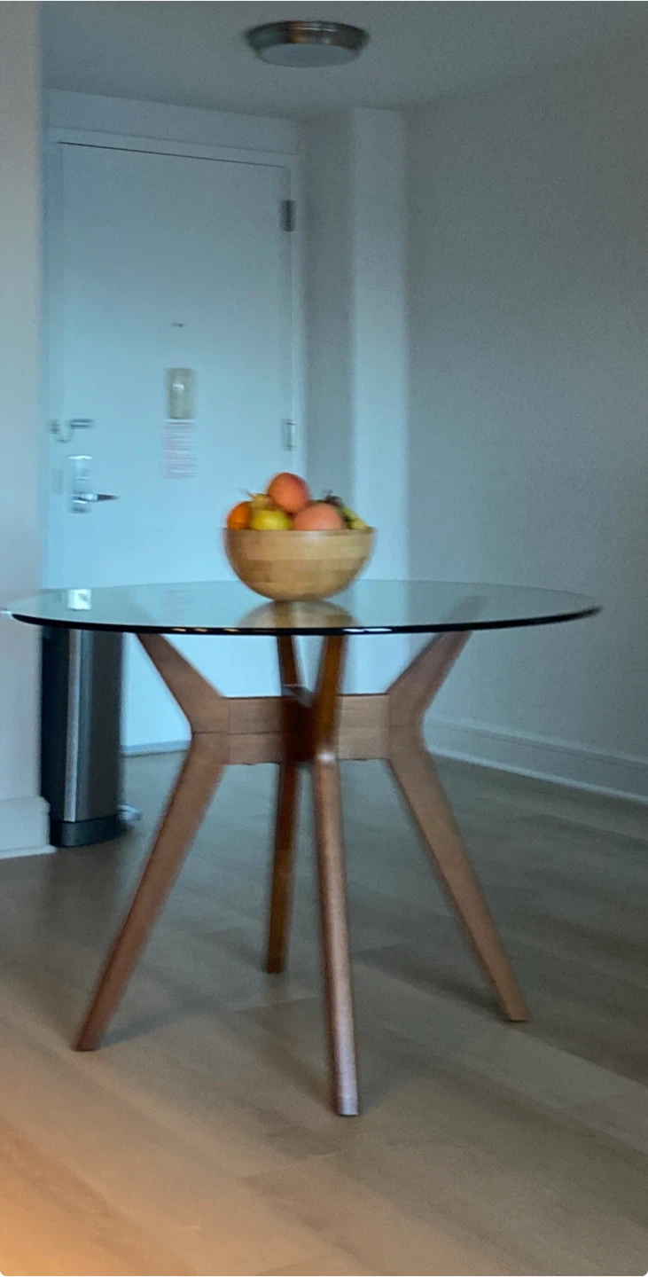 West Elm Glass Top Dining Table - photo 2