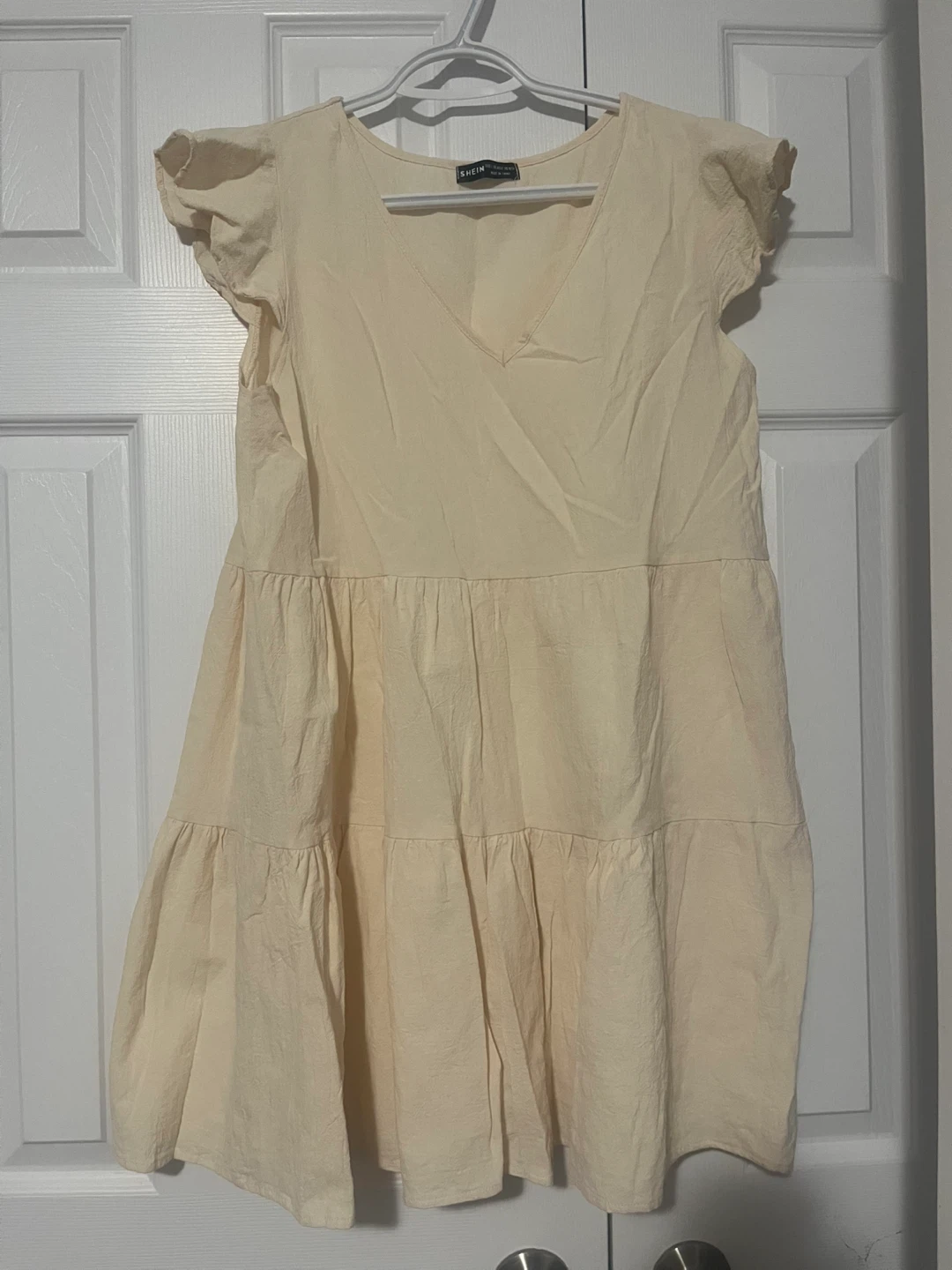 SHEIN Tiered Babydoll Dress - Cream medium