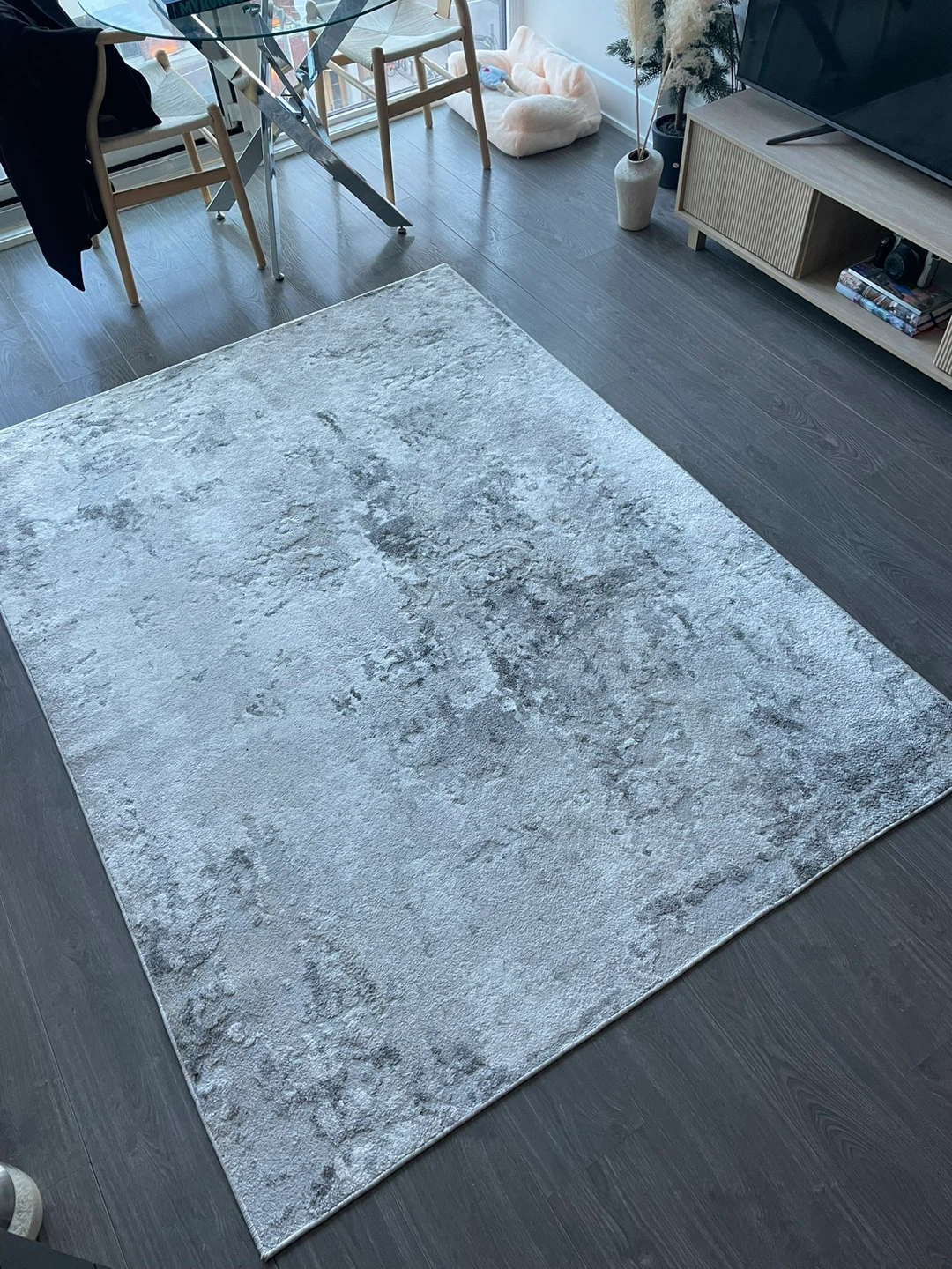 Grey Abstract Area Rug