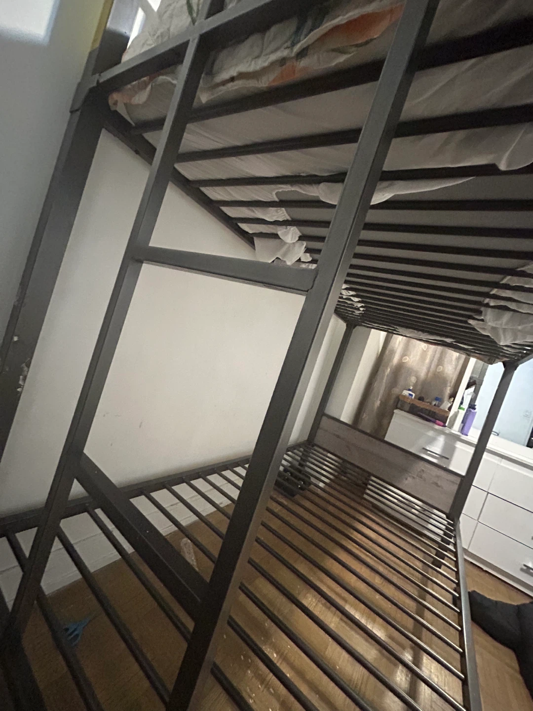 Gray Metal Bunk Bed with Wood Accents - photo 4