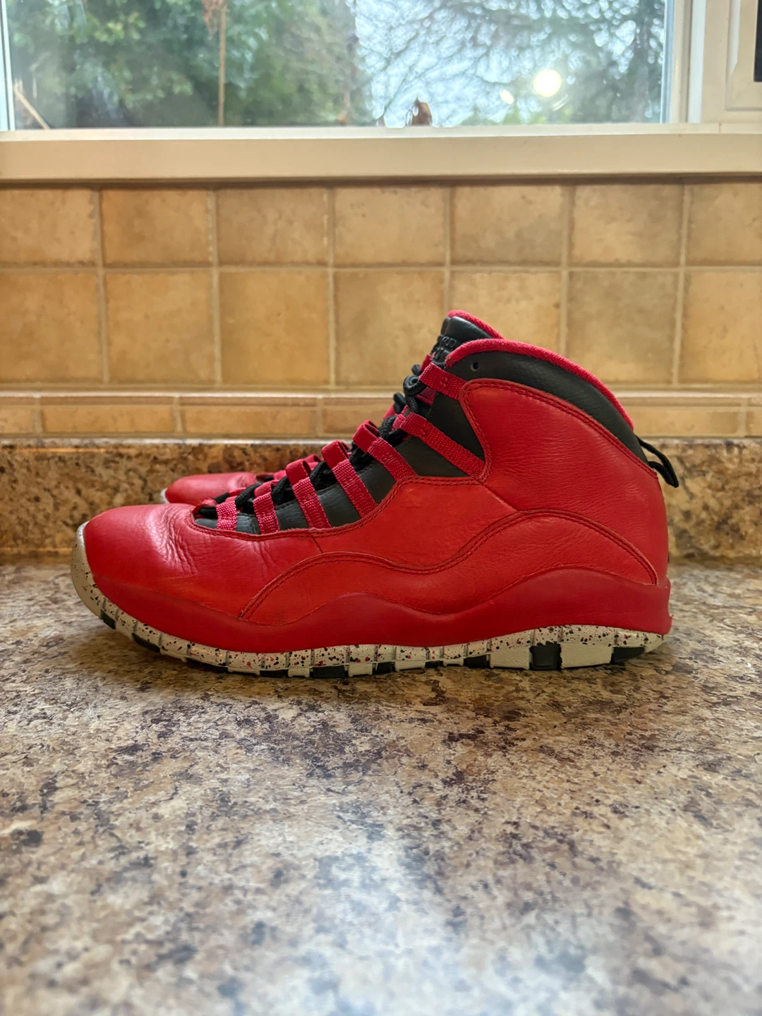 Air Jordan 10 Retro Red Black Basketball Shoes - photo 3