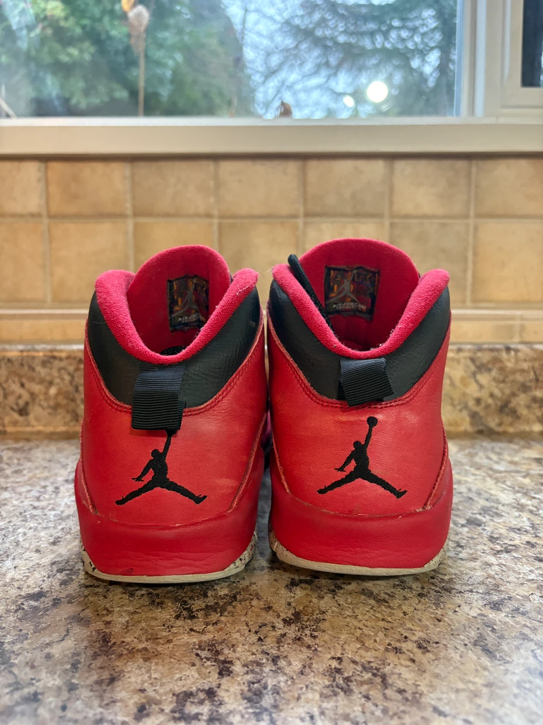 Air Jordan 10 Retro Red Black Basketball Shoes - photo 2
