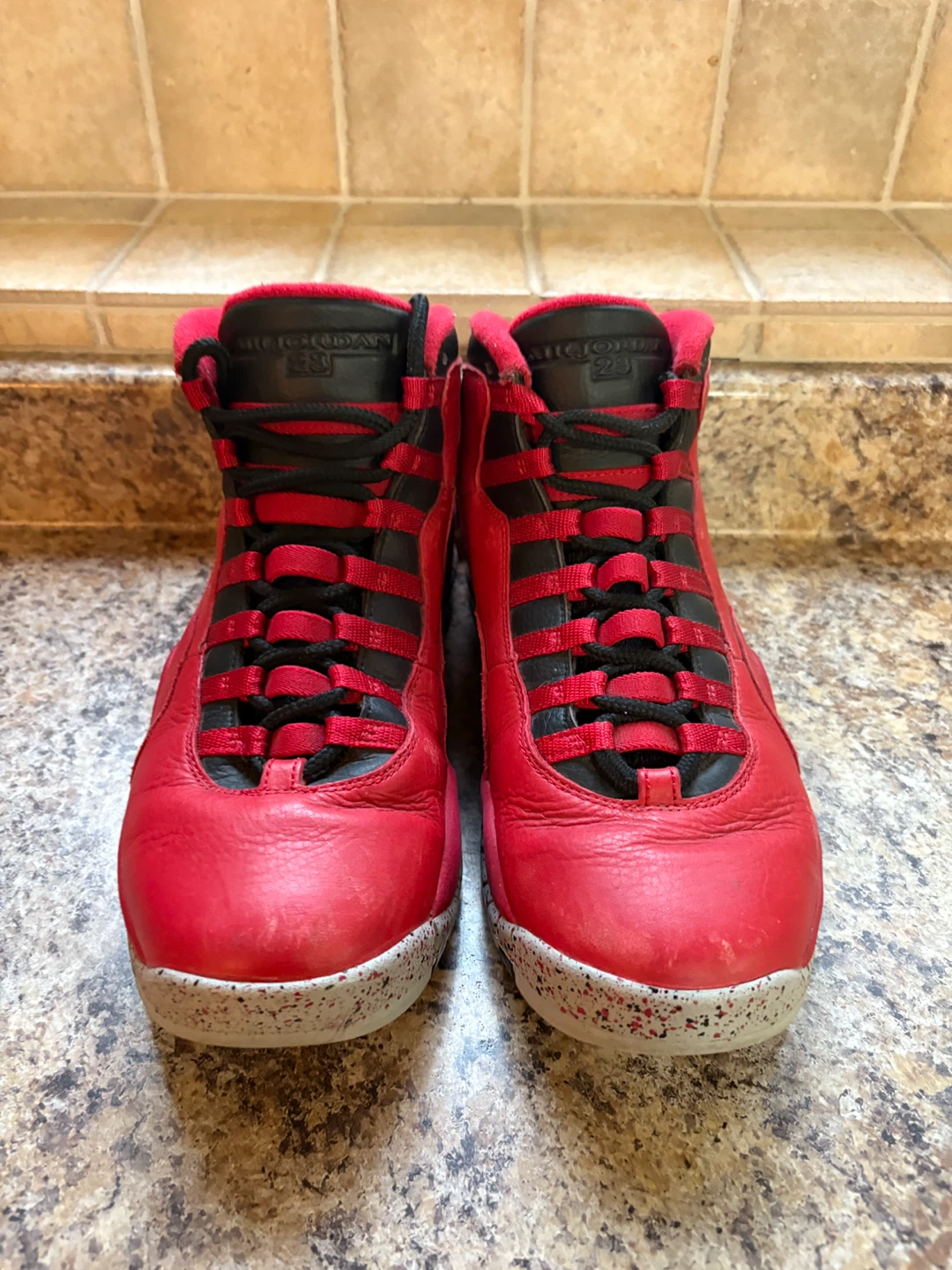 Air Jordan 10 Retro Red Black Basketball Shoes - photo 4