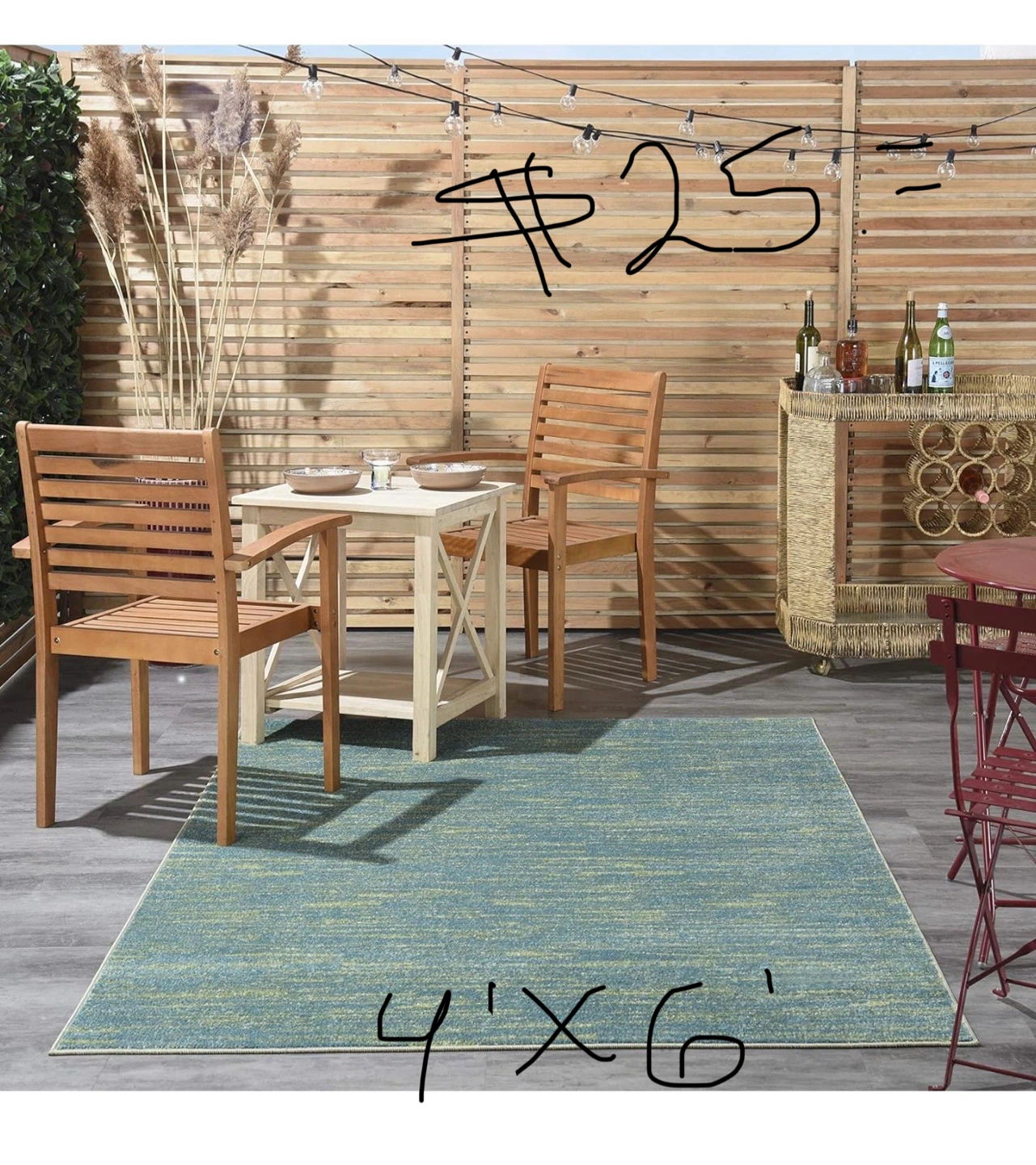 Nourison Essentials Contemporary Rug - Blue/Green - 4'x6'