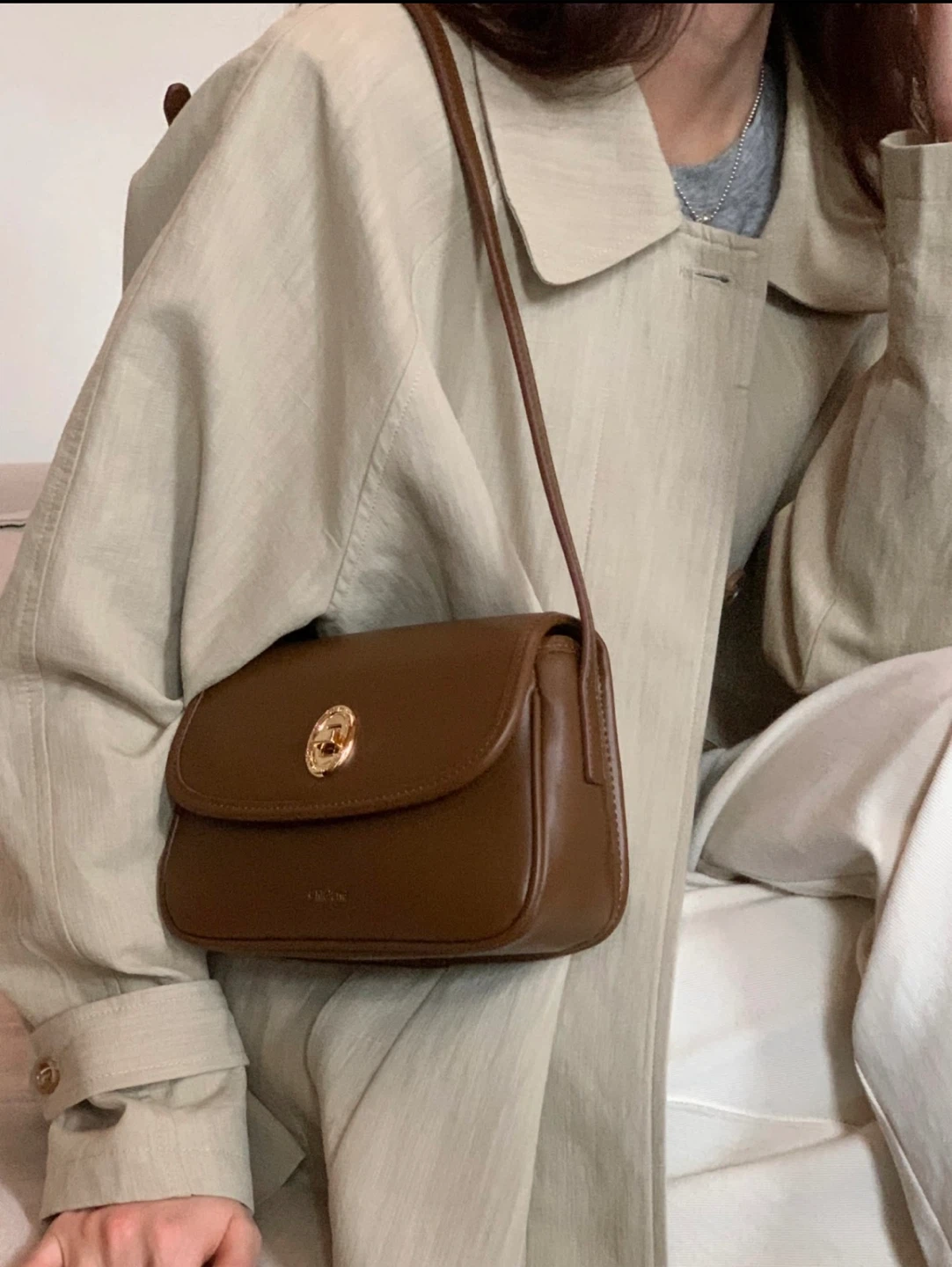 Brown Faux Leather Crossbody Bag - photo 2