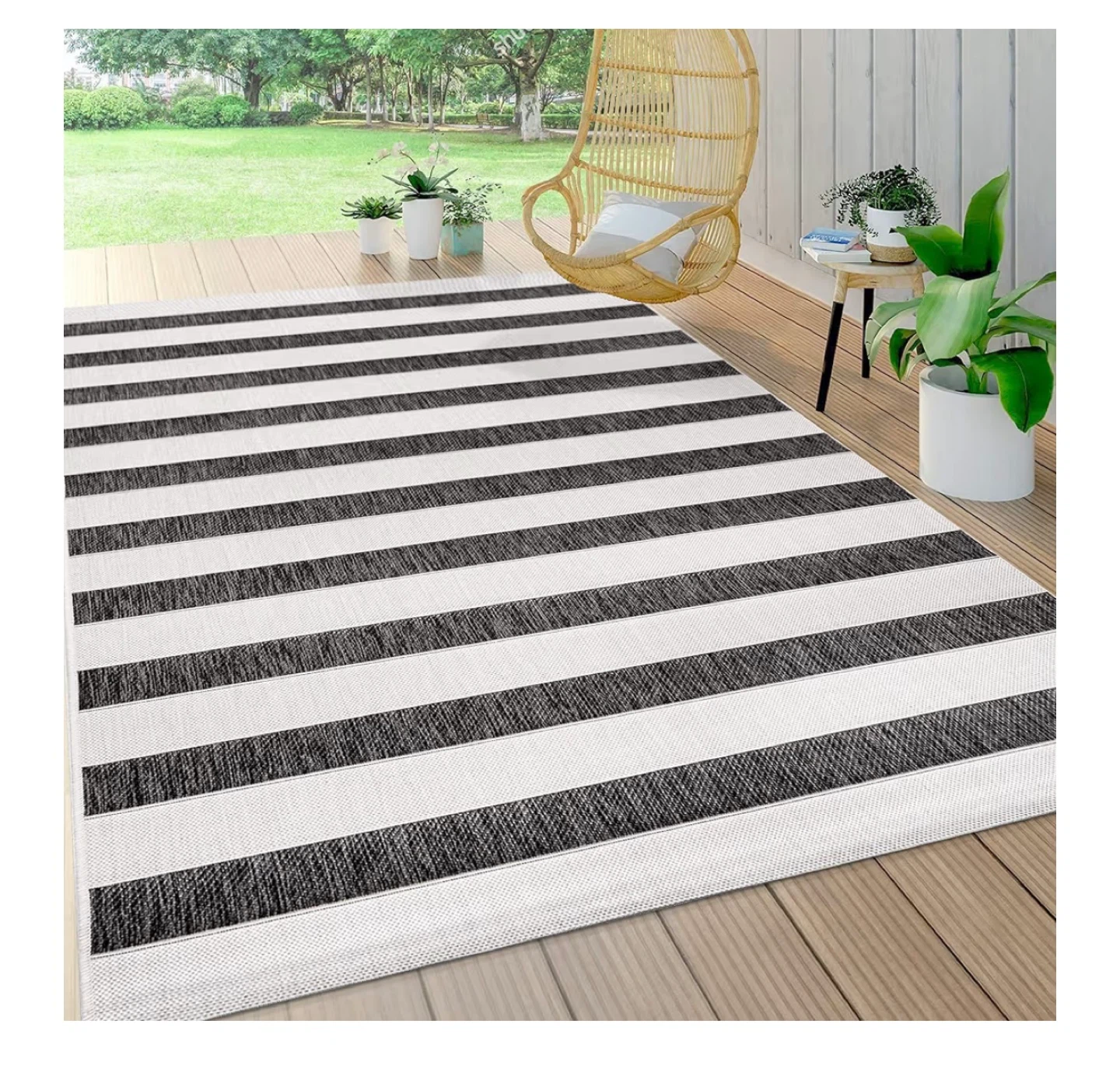 JONATHAN Y Aveiro Striped Area Rug - Black/Cream 3'x5' - photo 3