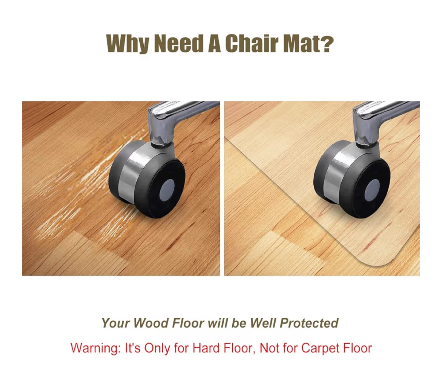 Clear Chair Mat for Hard Floors - 30" x 48" - photo 5