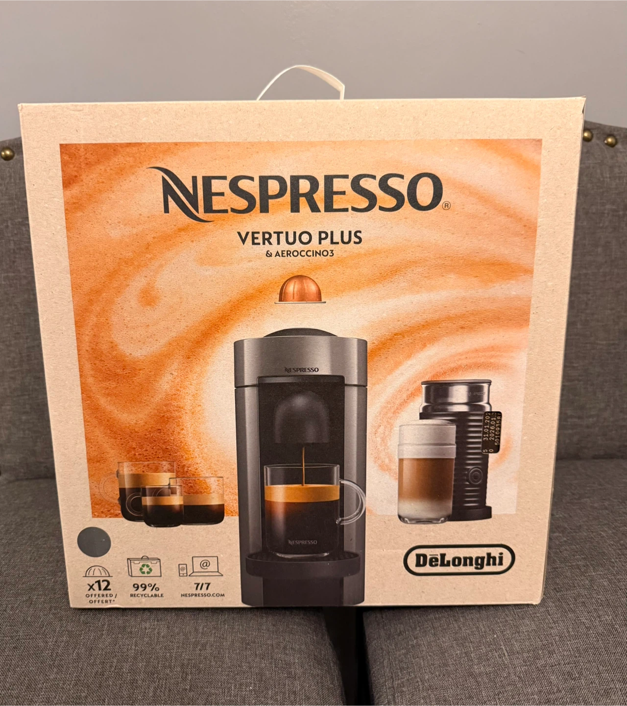 Nespresso Vertuo Plus & Aeroccino3 Coffee Machine