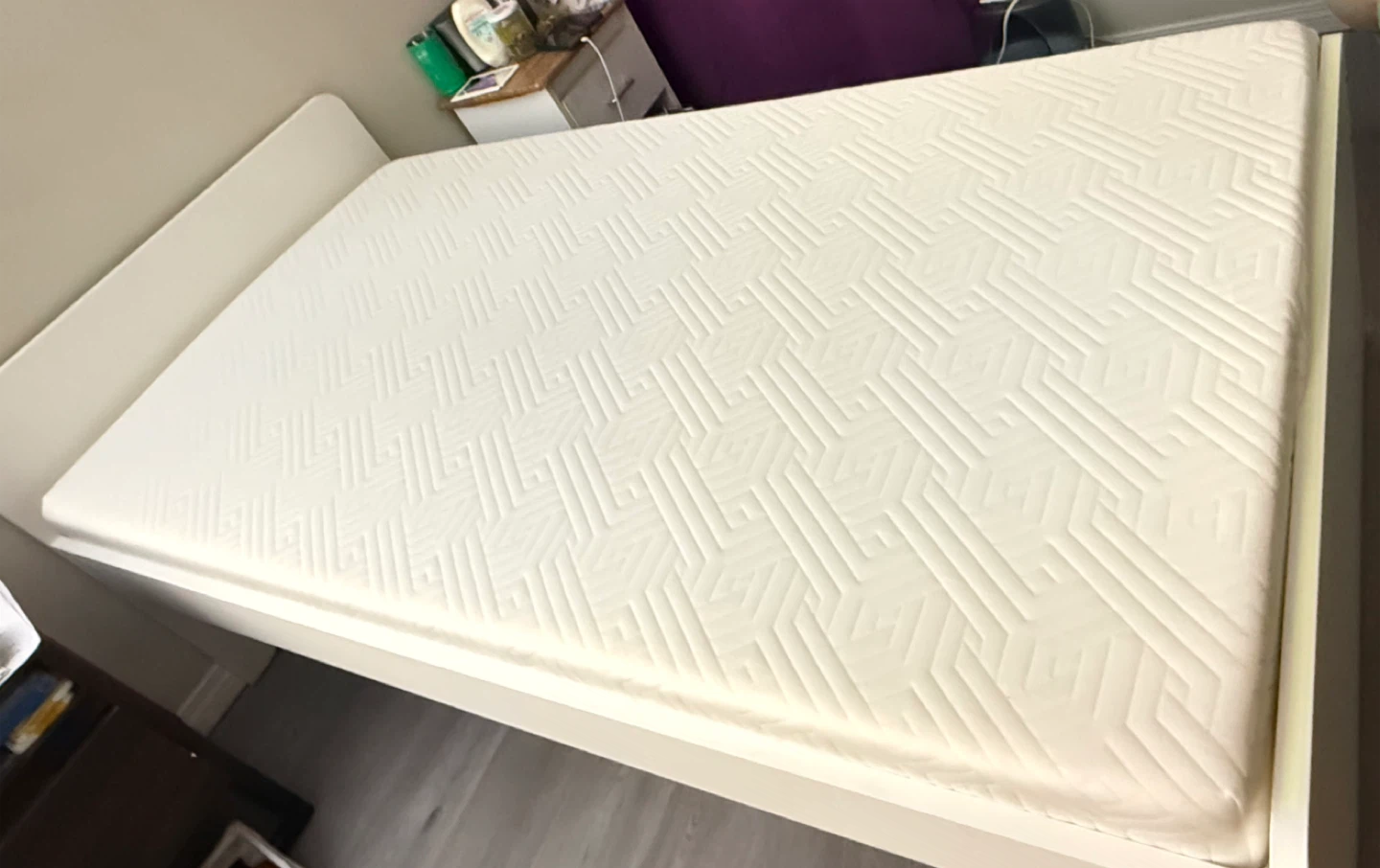 White Twin Mattress and Bed Frame - photo 2