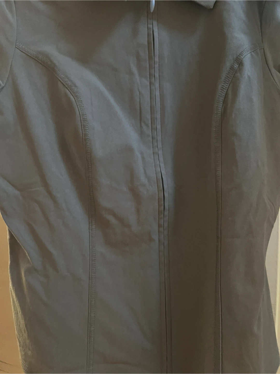 Divided H&M Short Sleeve Zip-Up Top - Grey - Size M - photo 2
