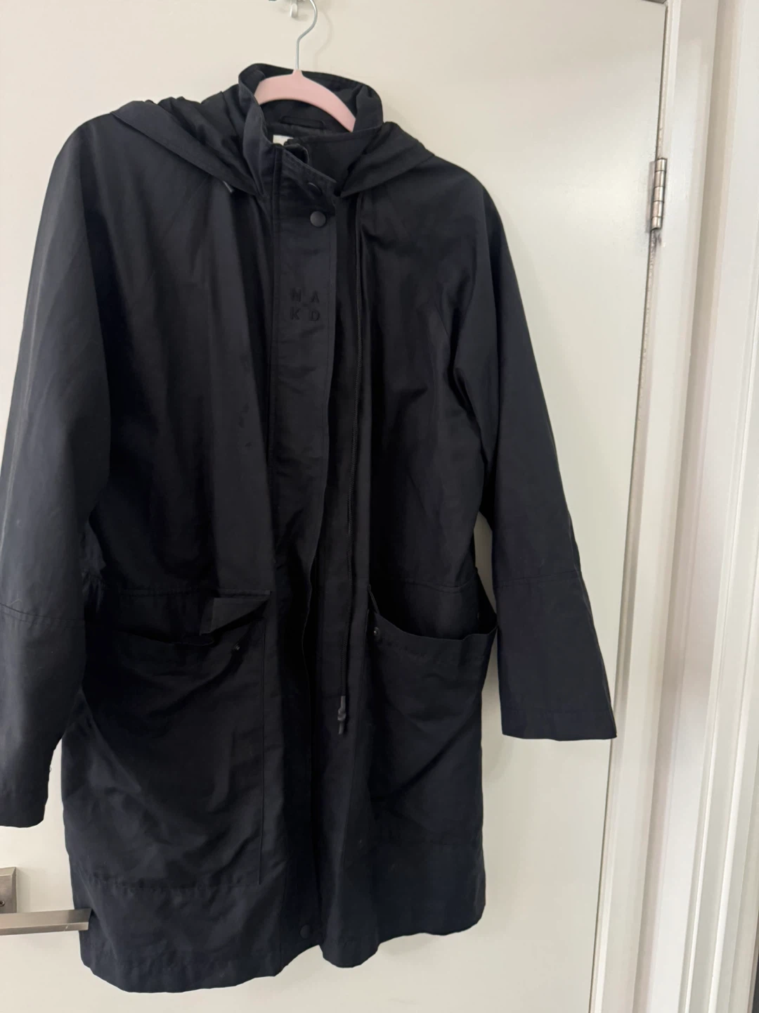 NA-KD Black Hooded Parka Jacket