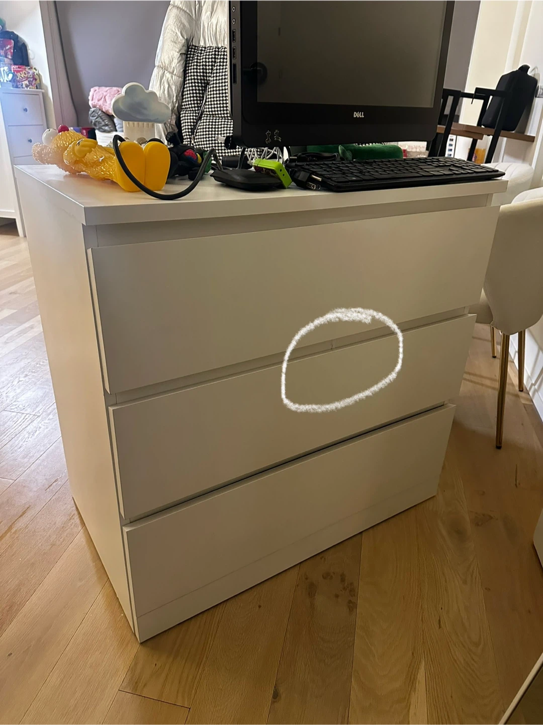 White 3-Drawer Dresser